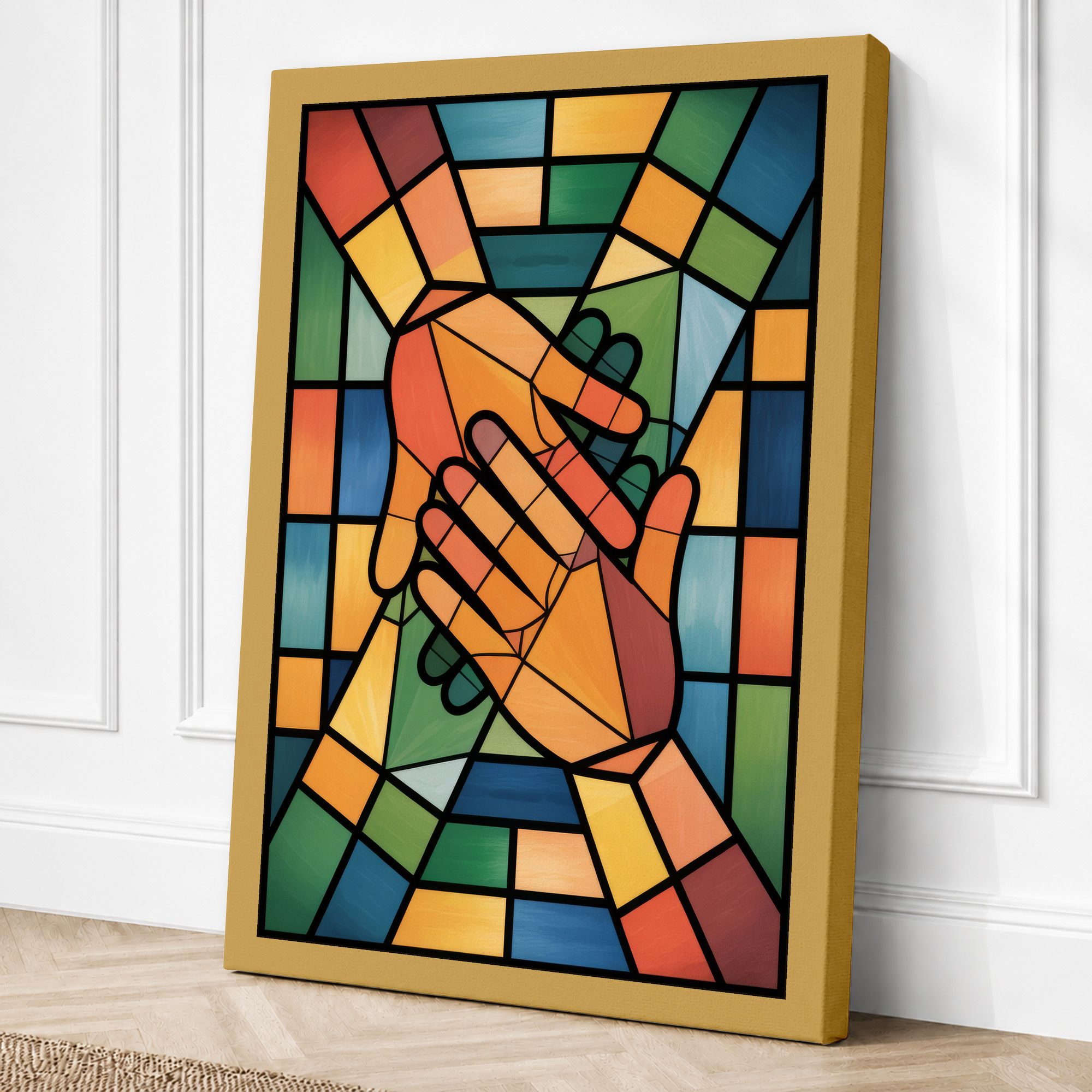 Ochre border canvas