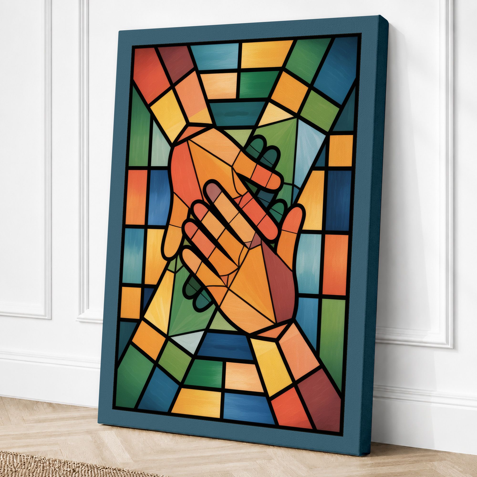 Teal border canvas