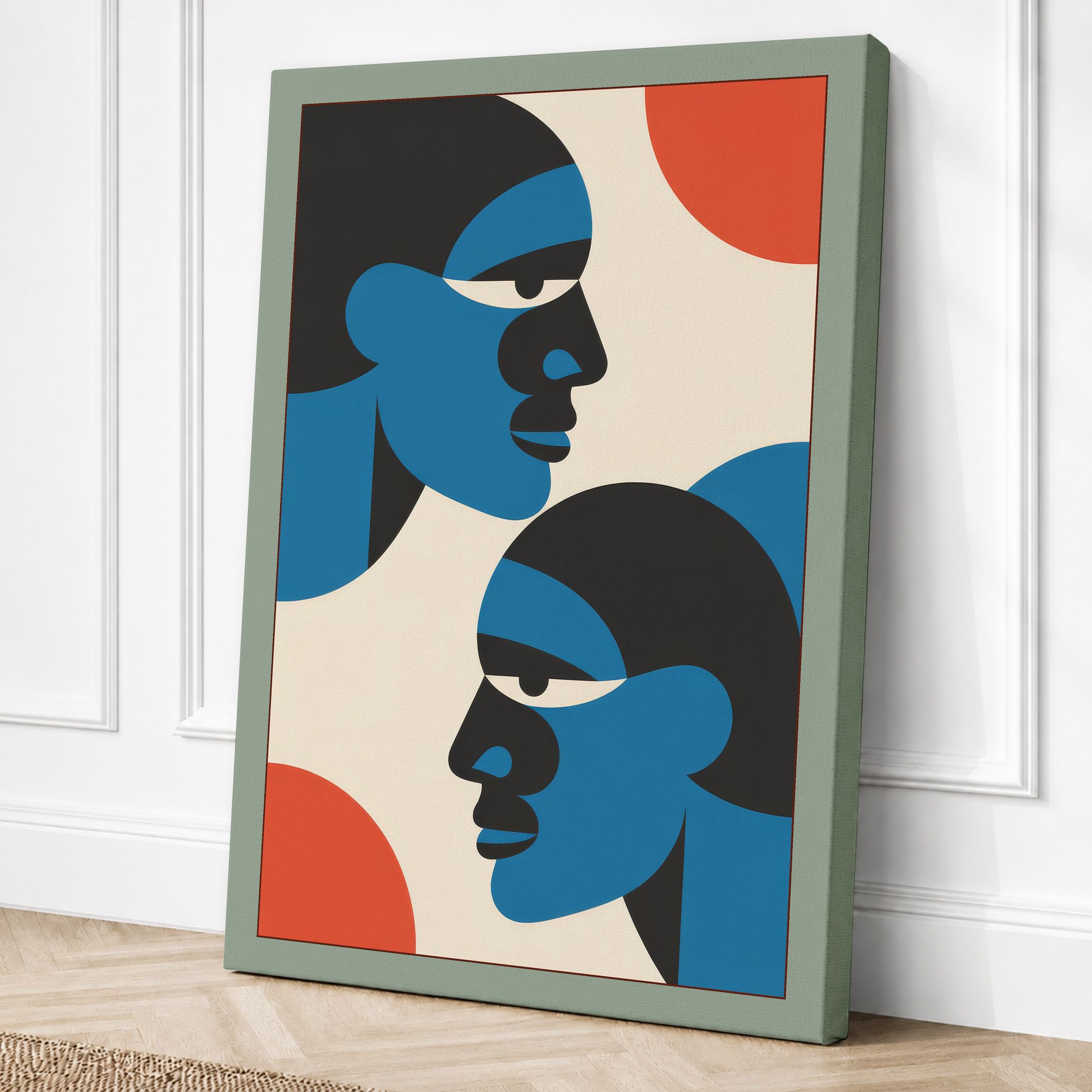 Sage border canvas