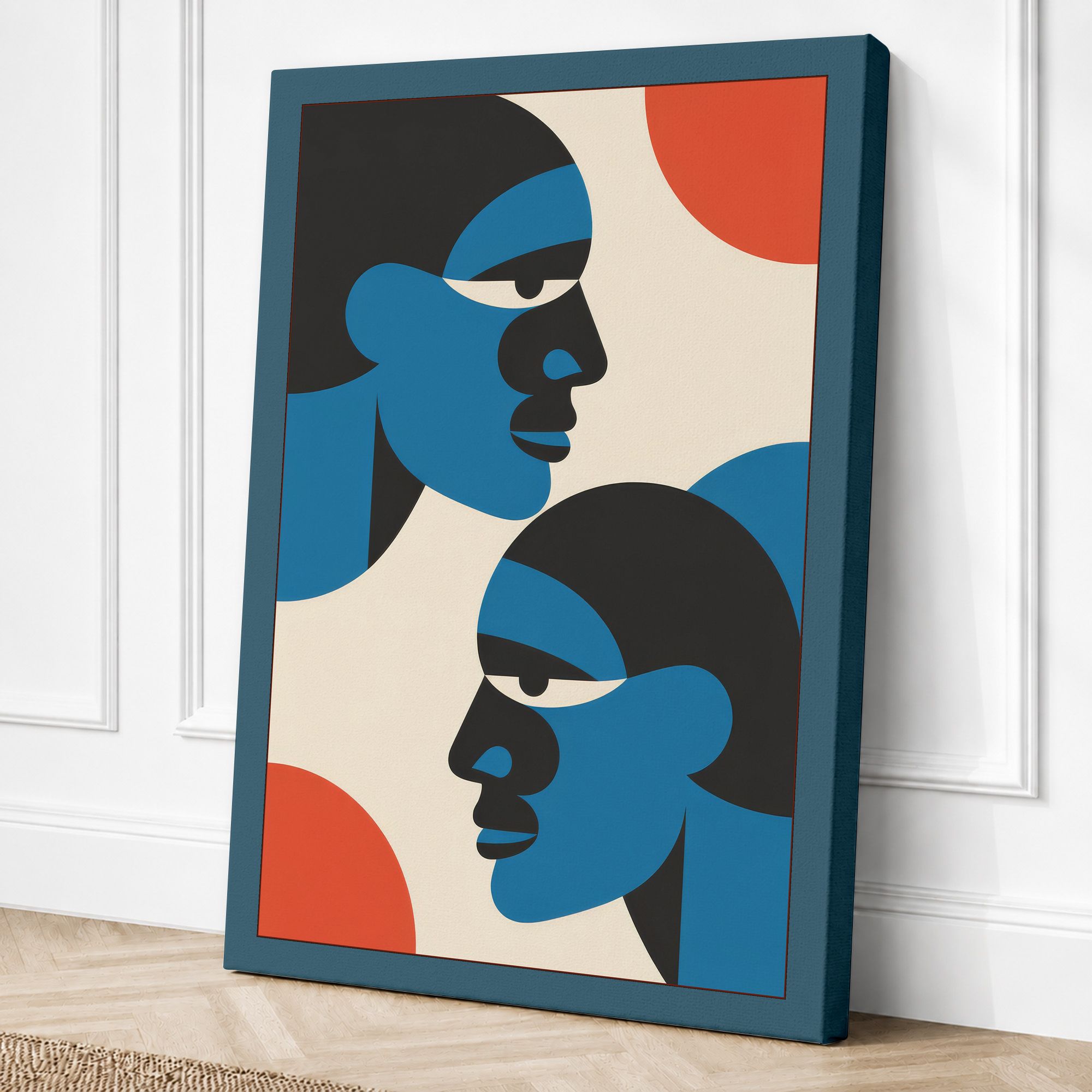 Teal border canvas