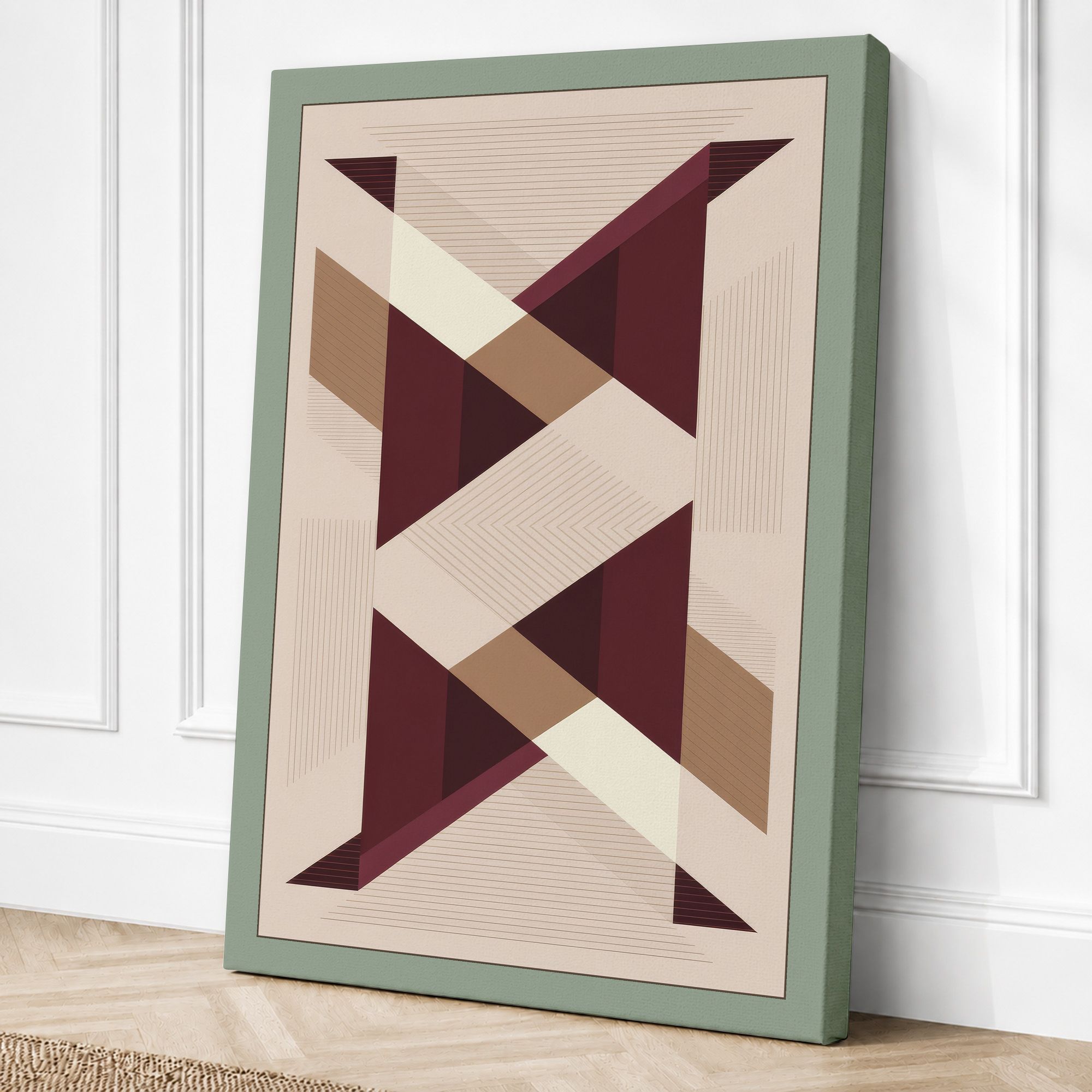 Sage border canvas