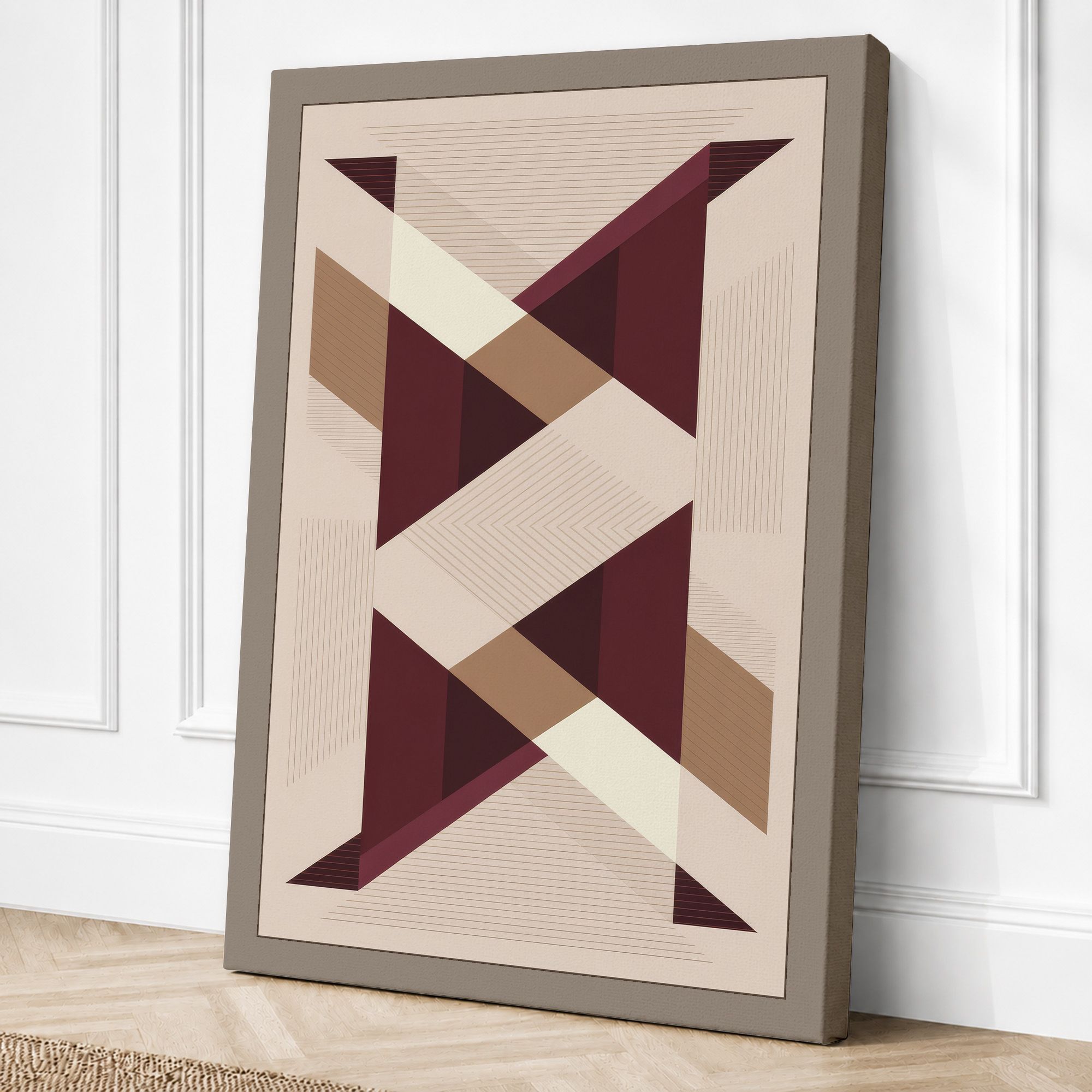 Taupe border canvas