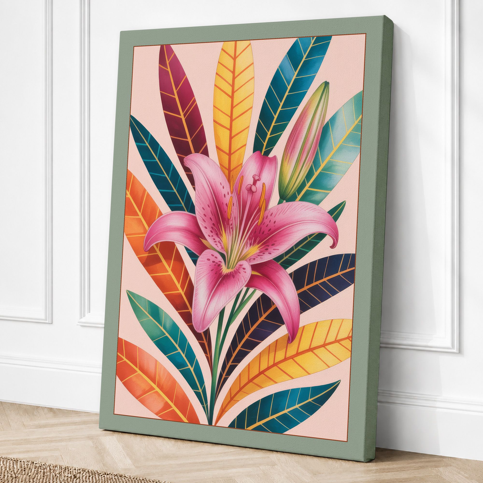 Sage border canvas