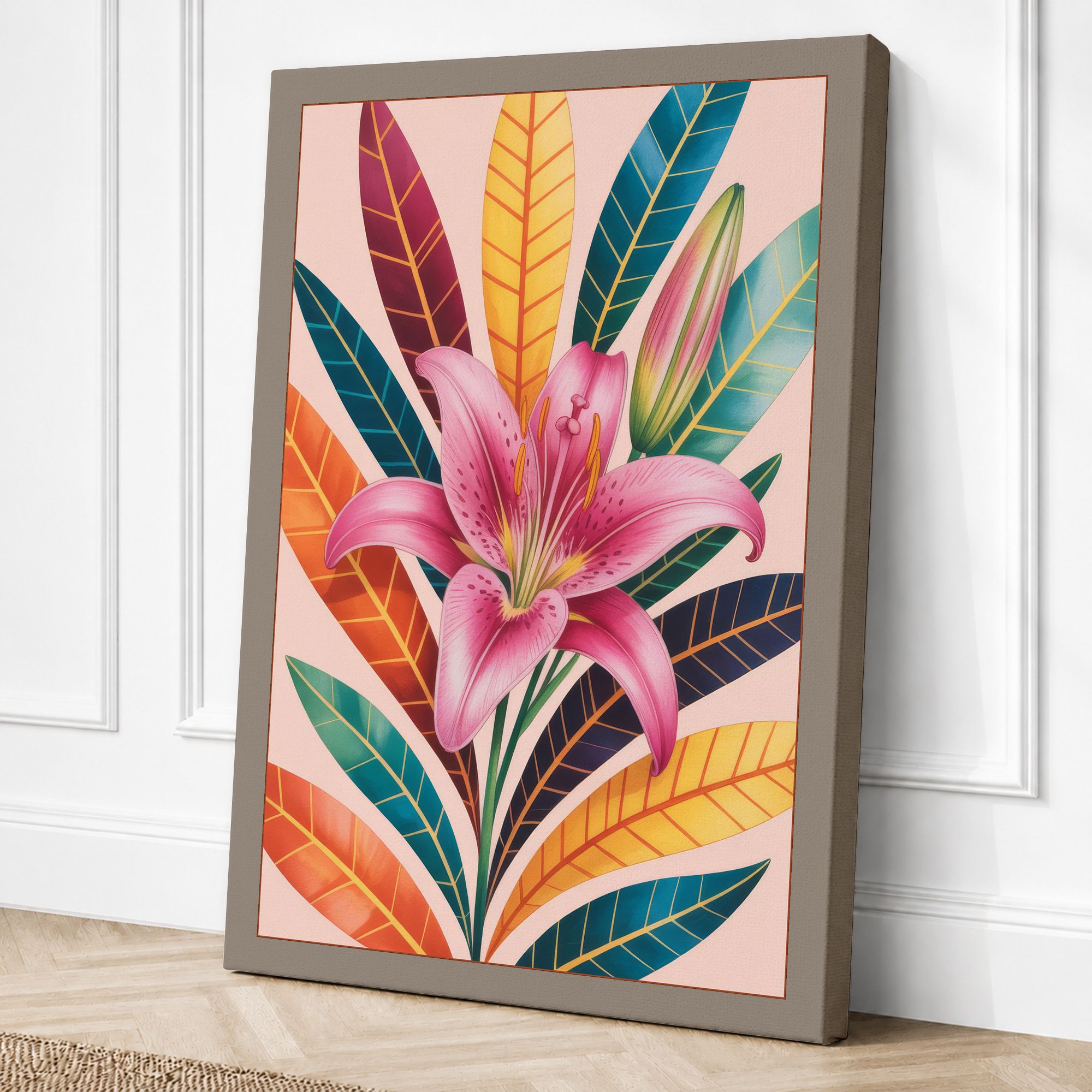 Taupe border canvas