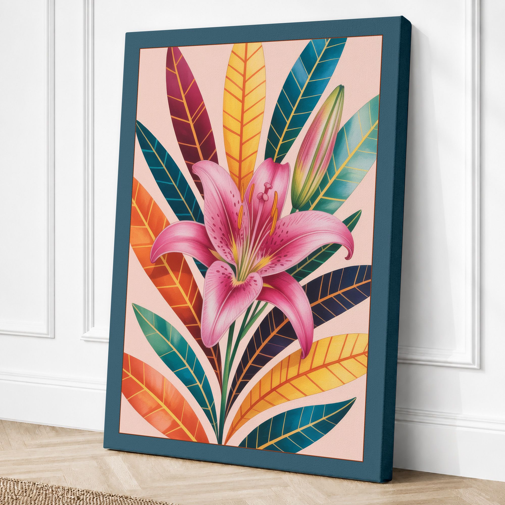Teal border canvas