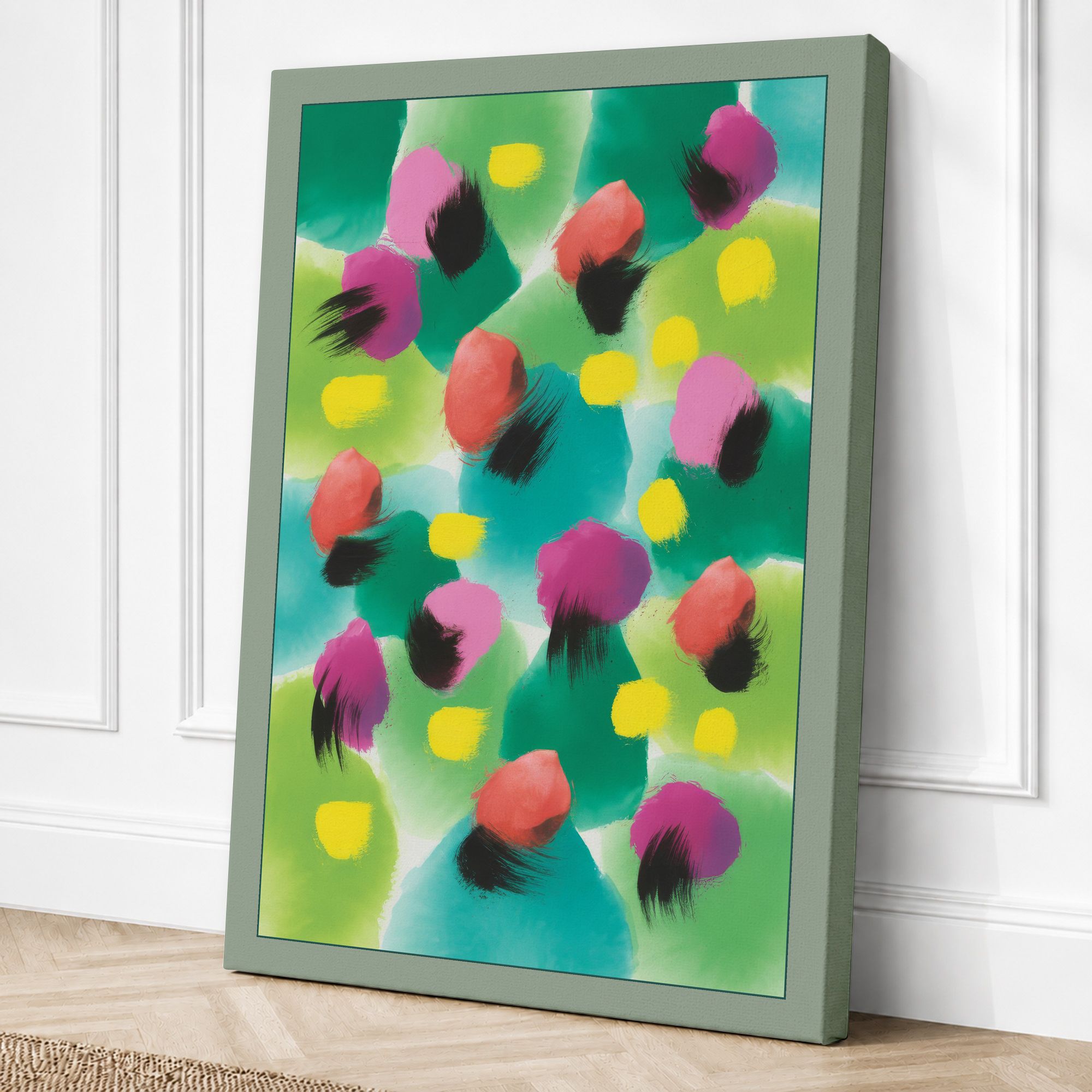 Sage border canvas