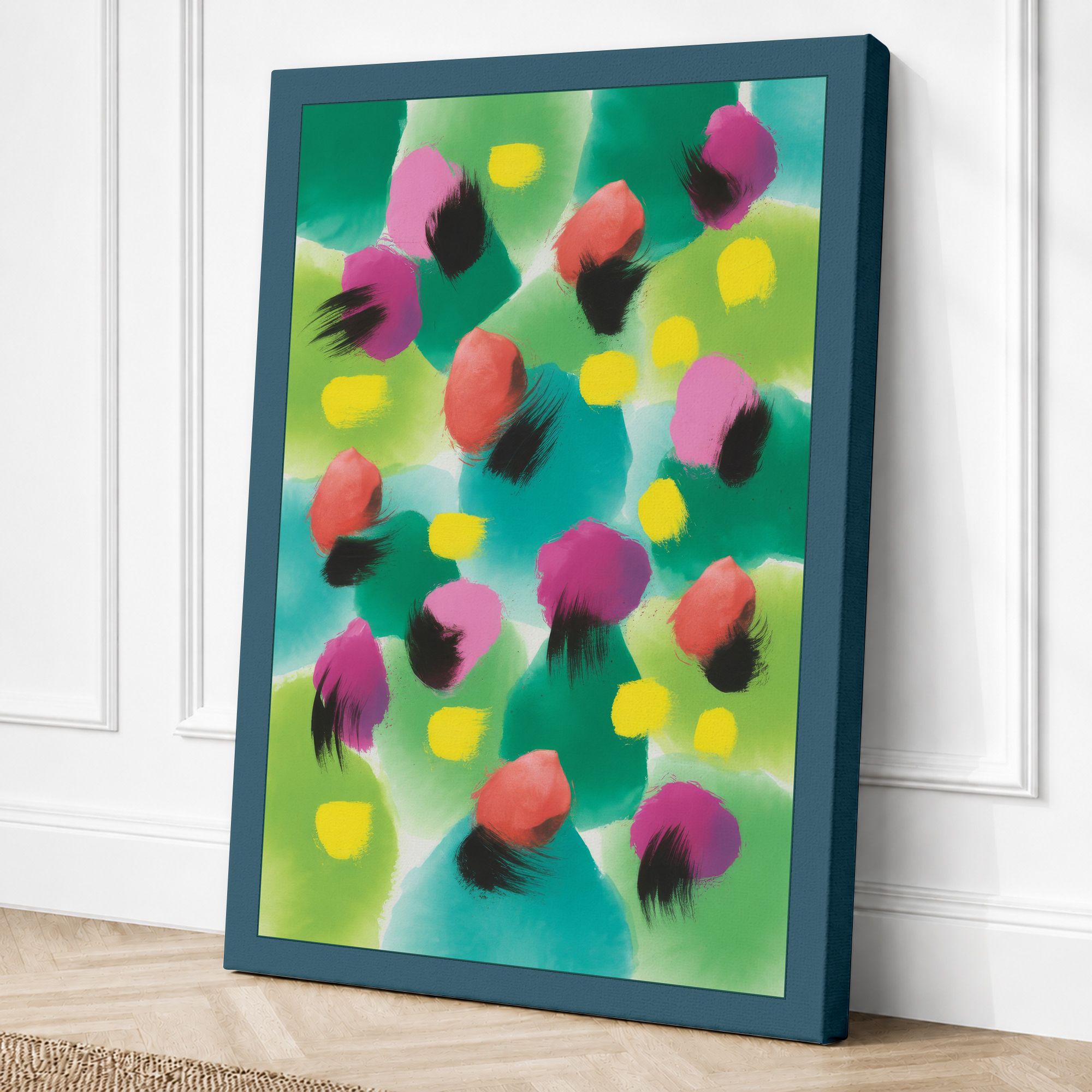 Teal border canvas