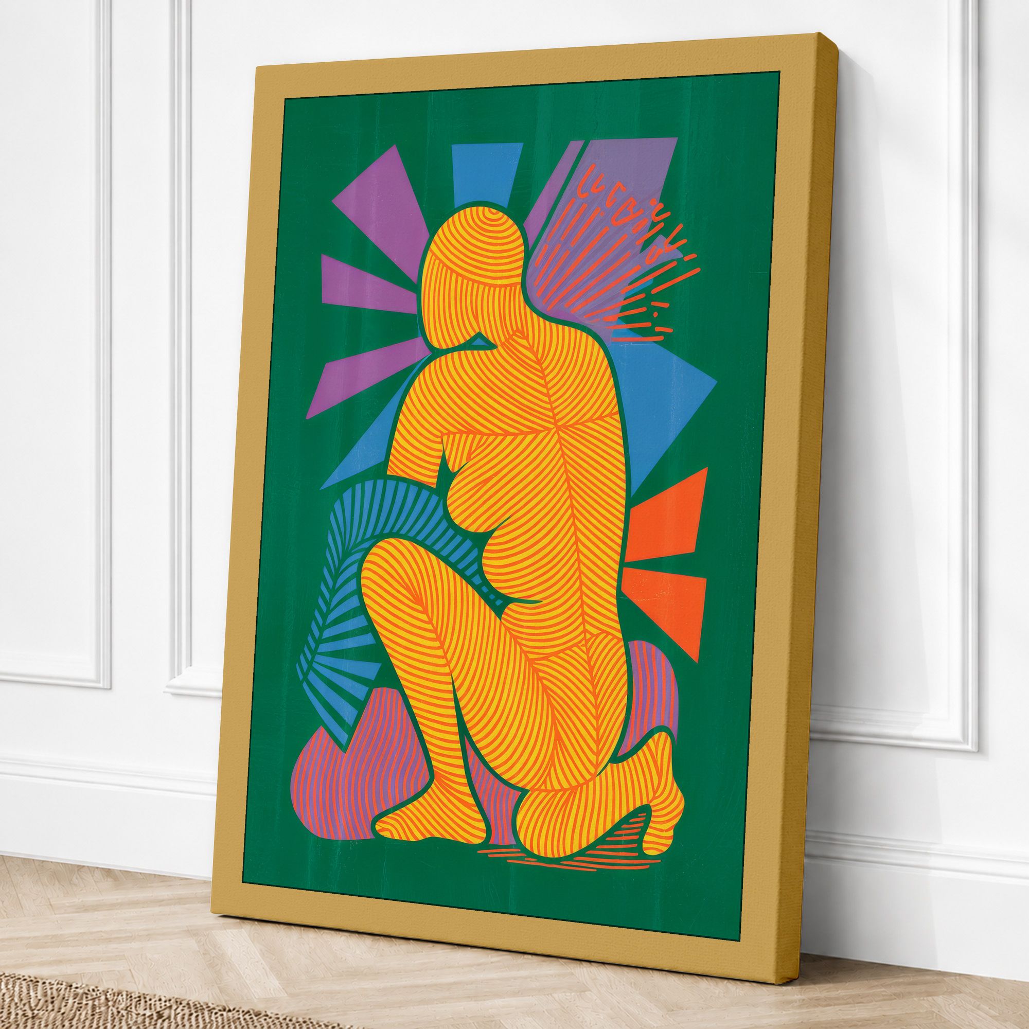 Ochre border canvas