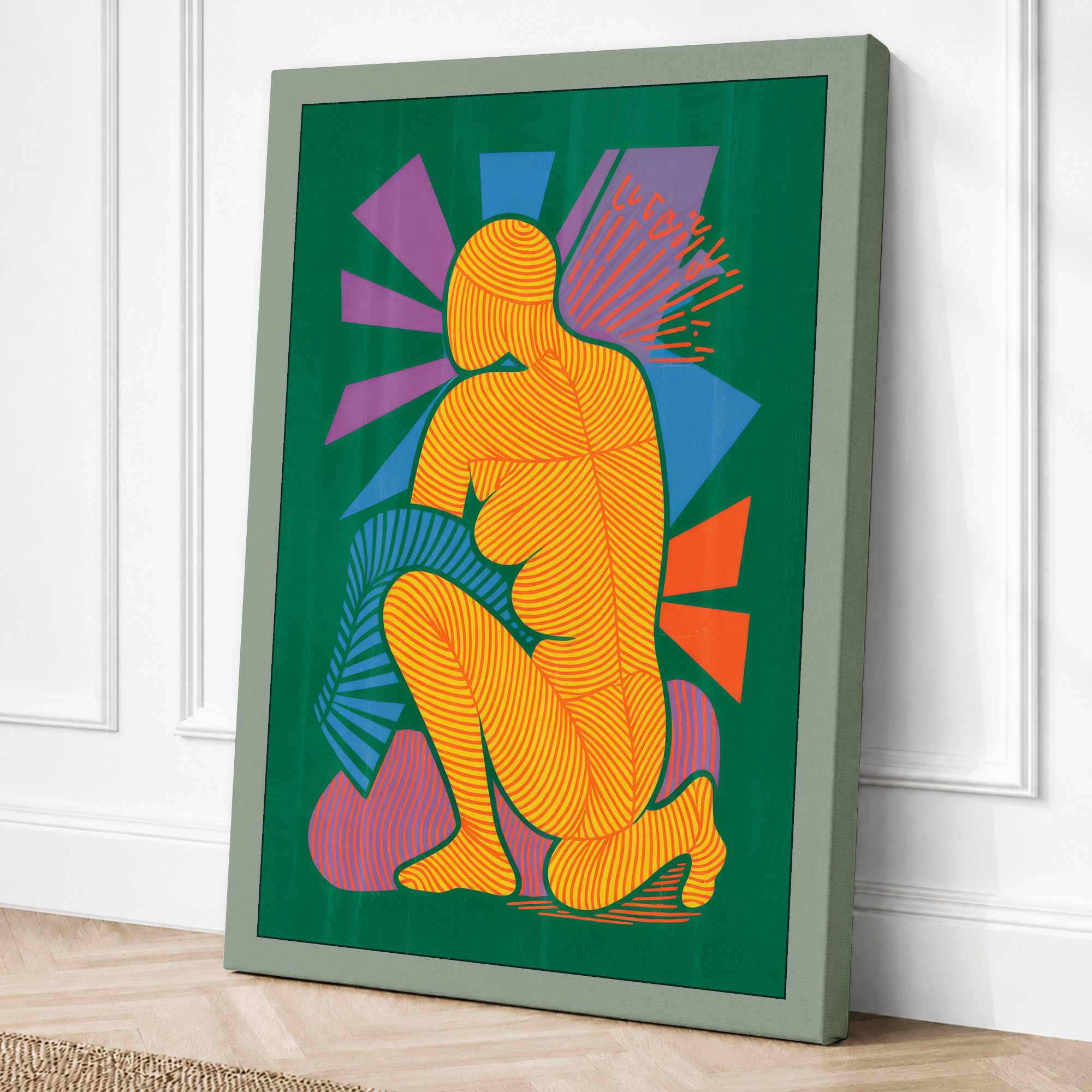 Sage border canvas