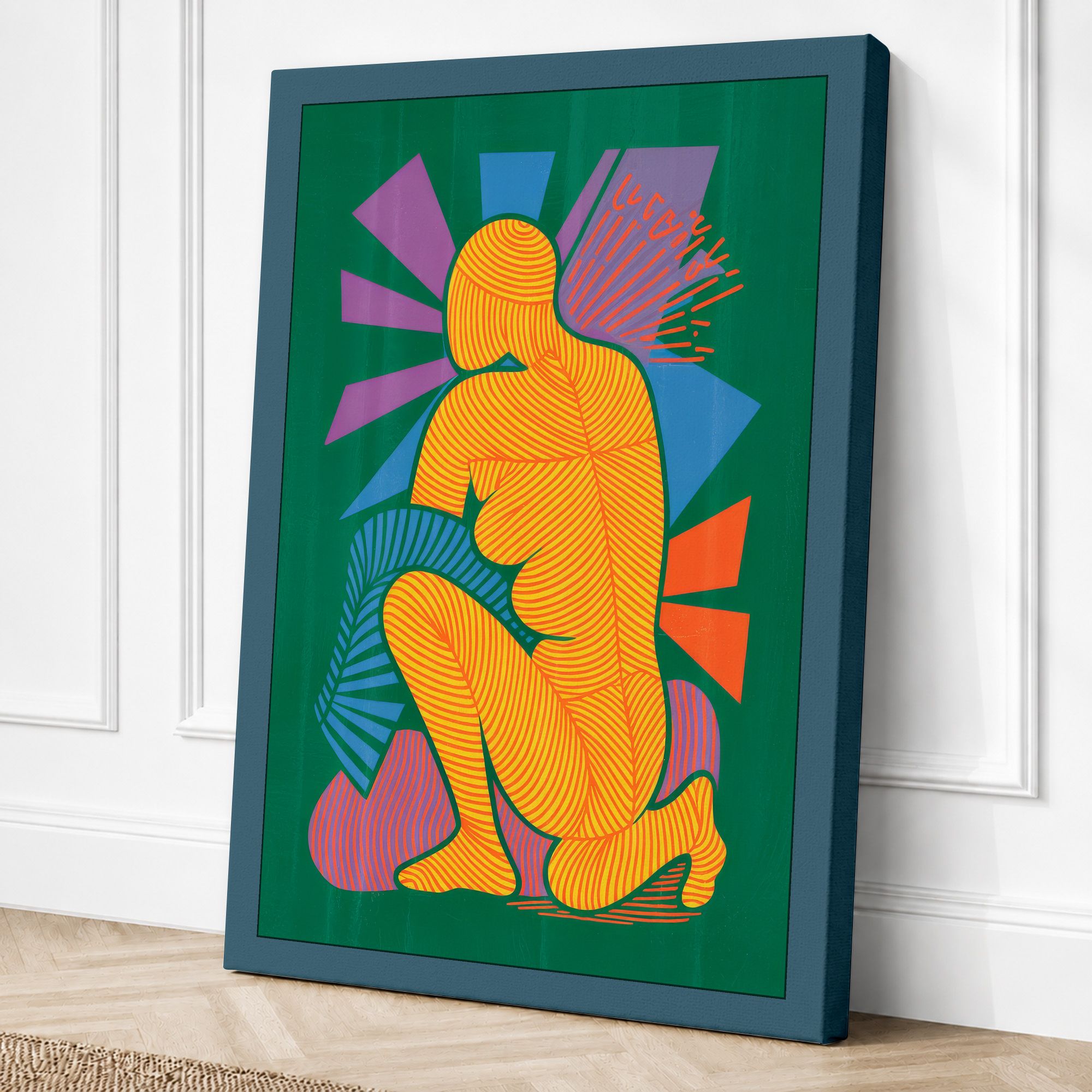 Teal border canvas
