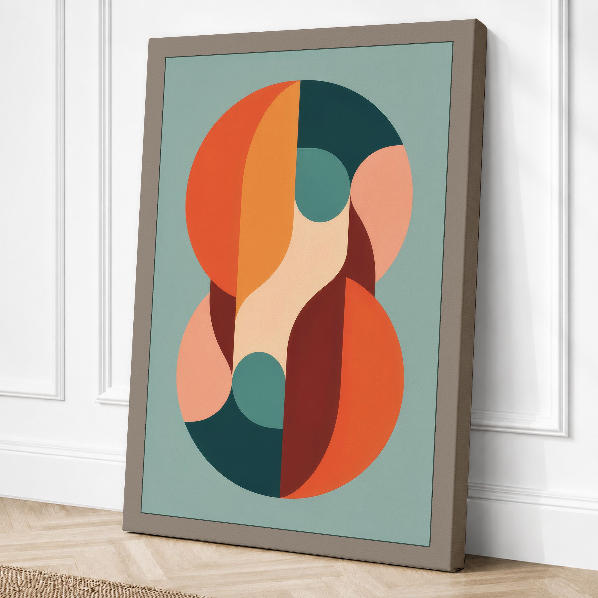 Taupe border canvas