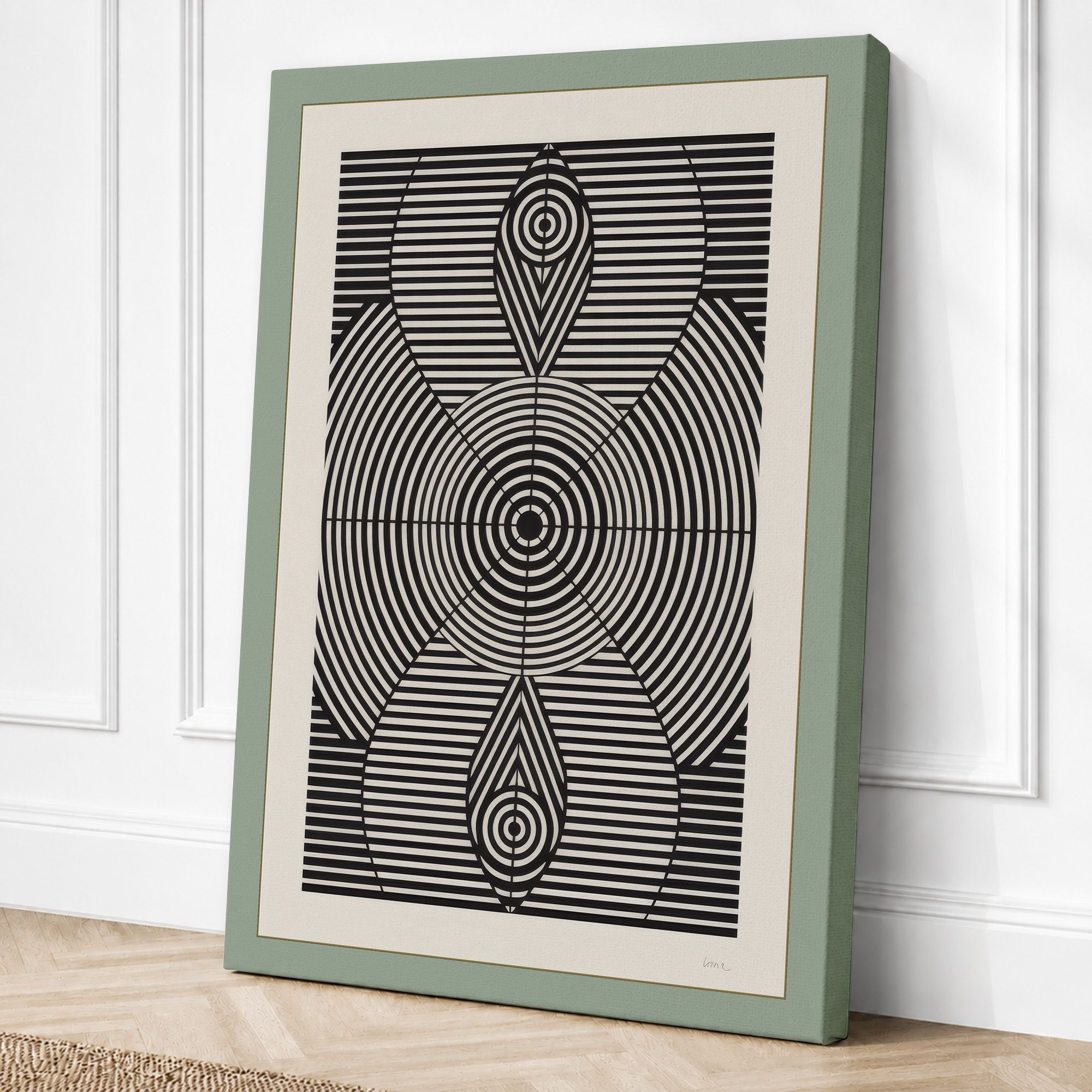 Sage border canvas
