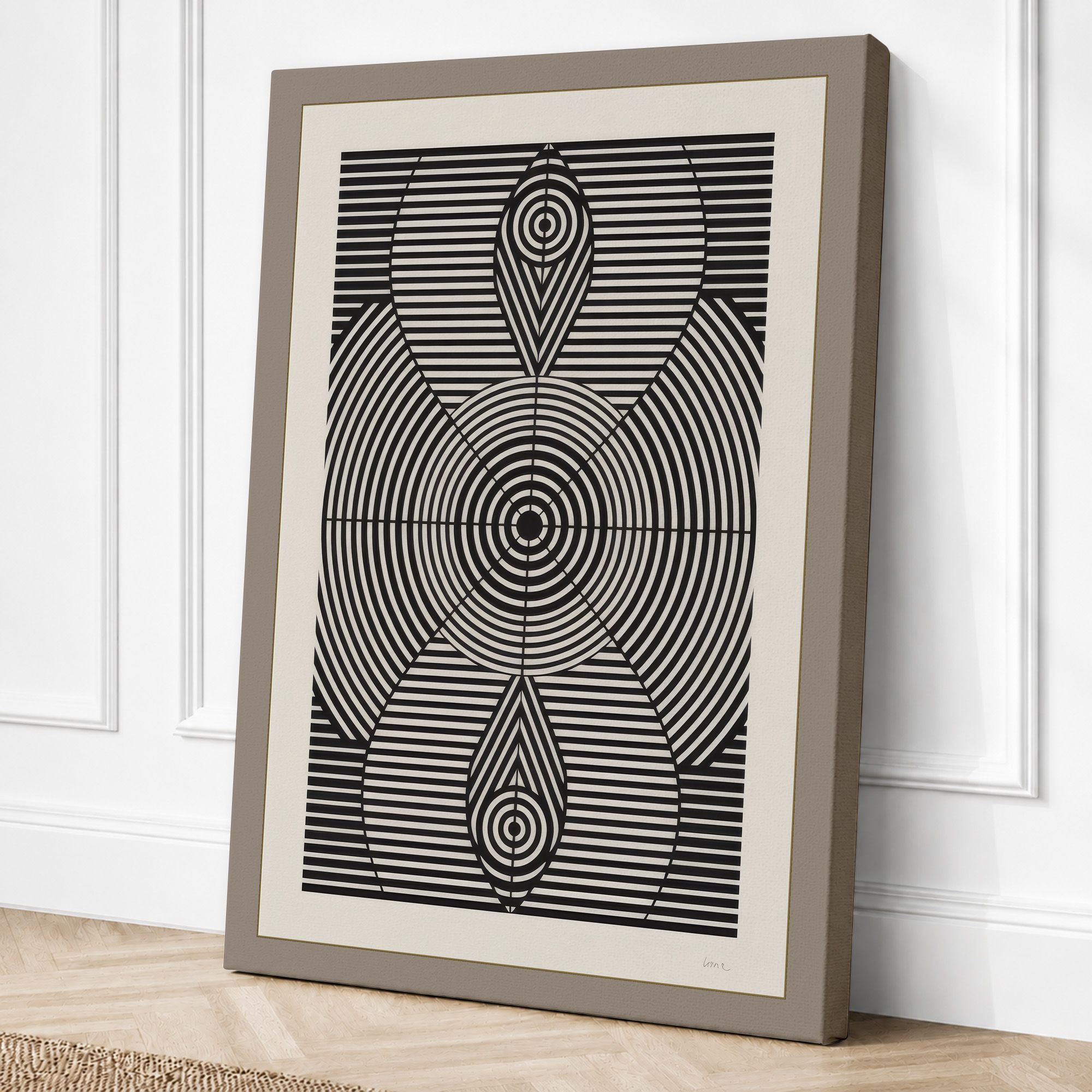 Taupe border canvas