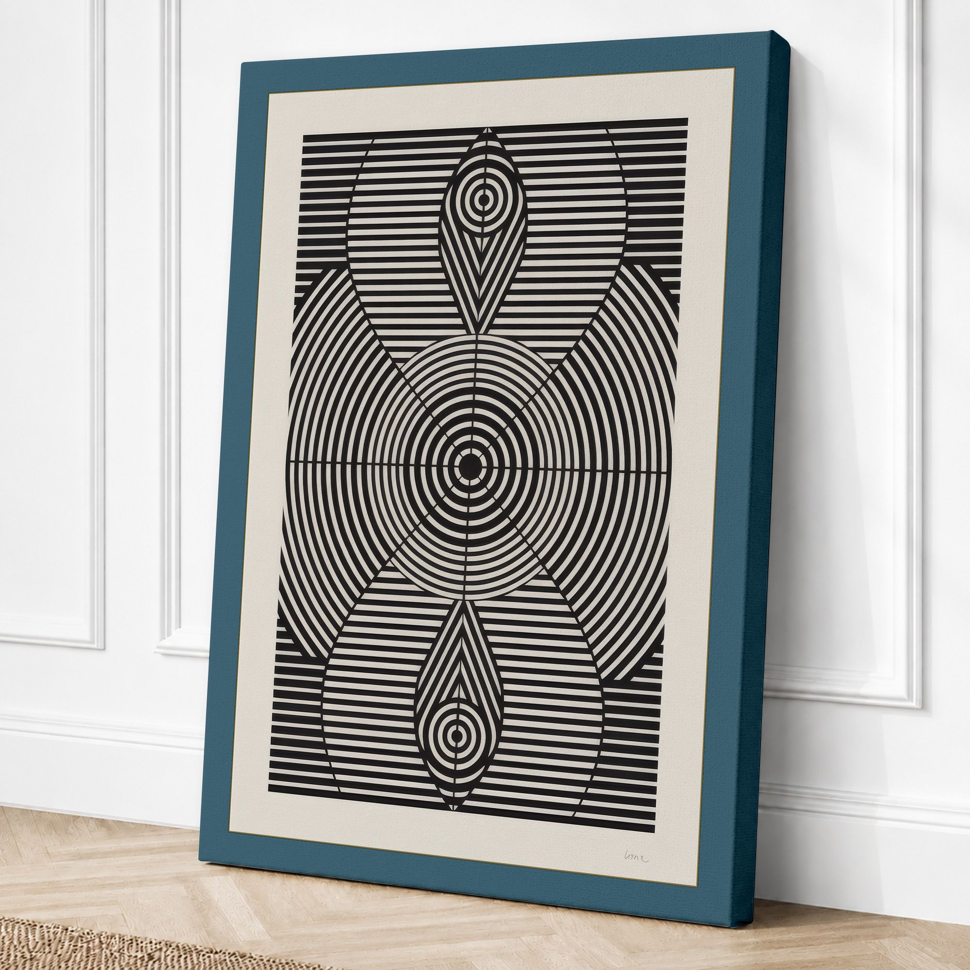 Teal border canvas