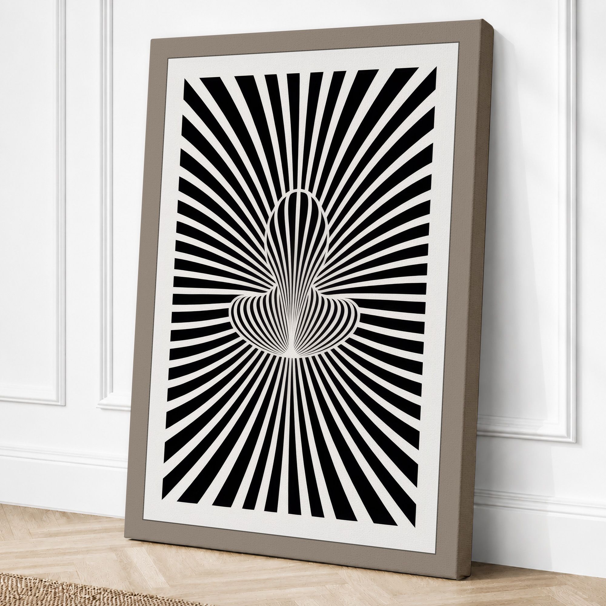 Taupe border canvas
