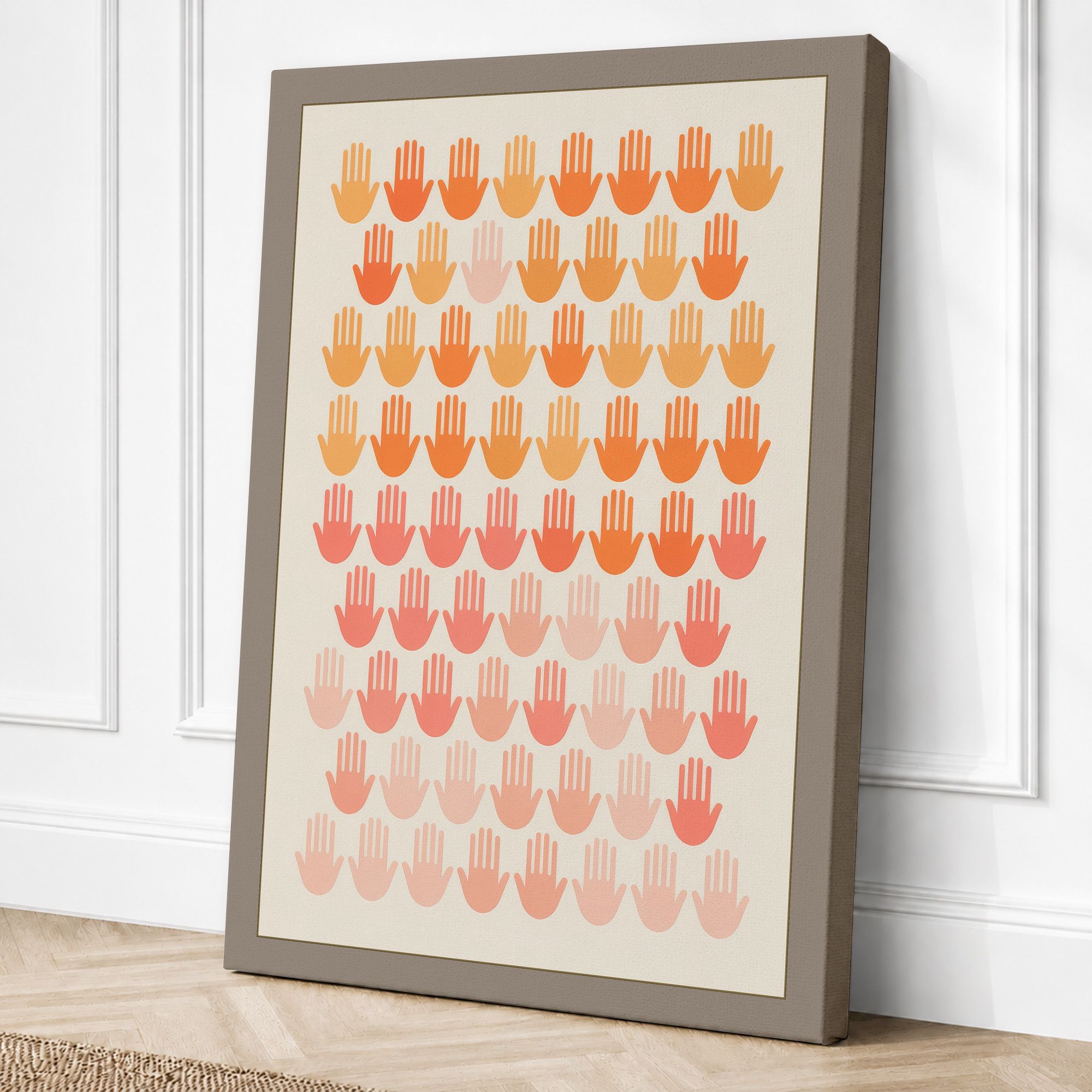 Taupe border canvas