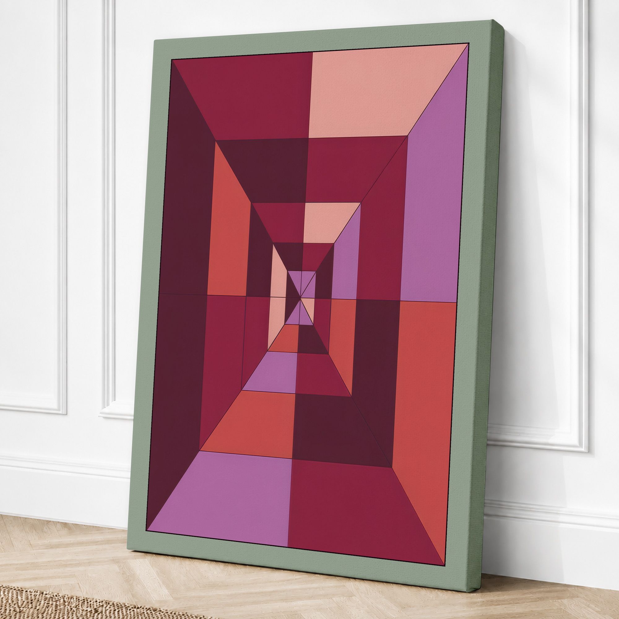Sage border canvas