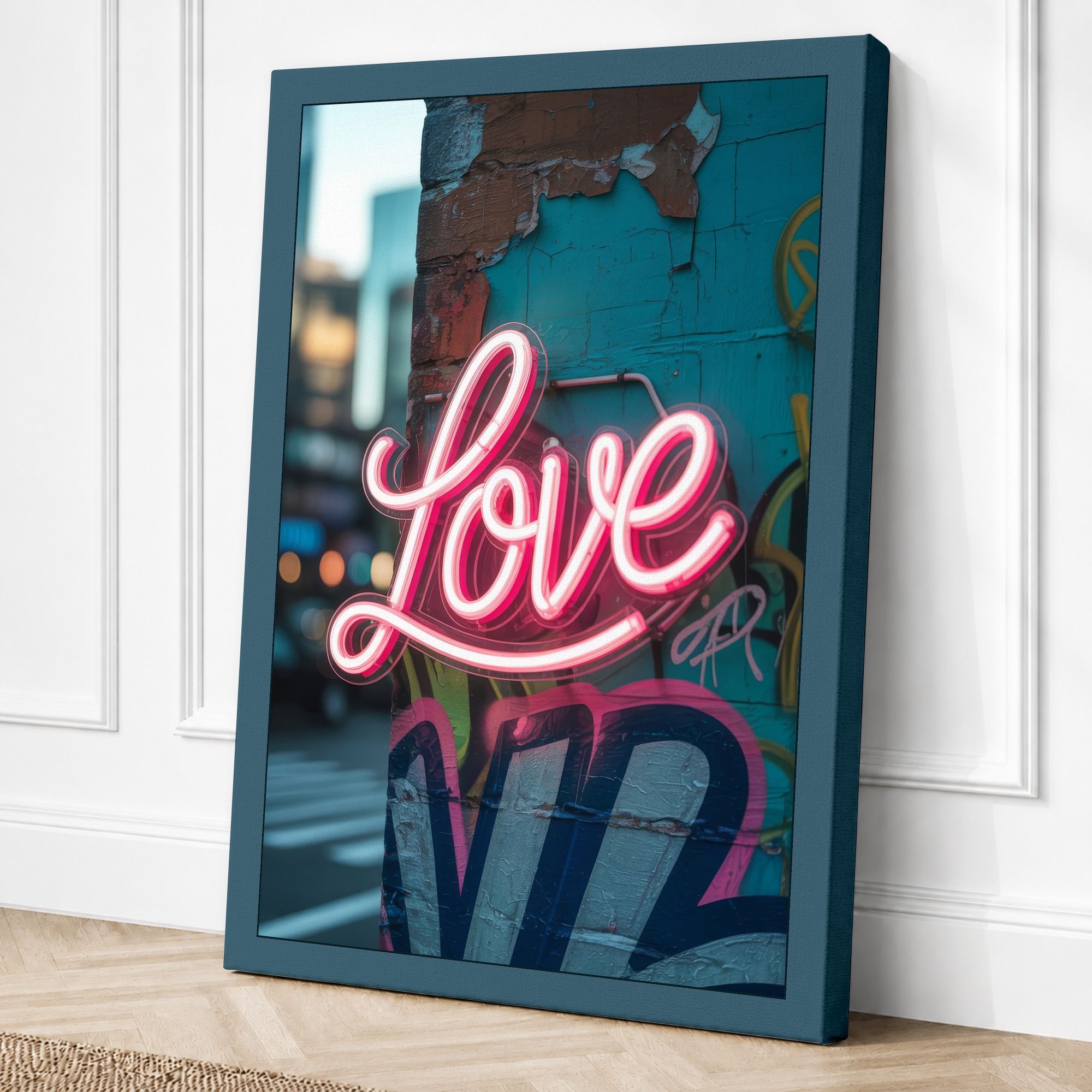 Teal border canvas