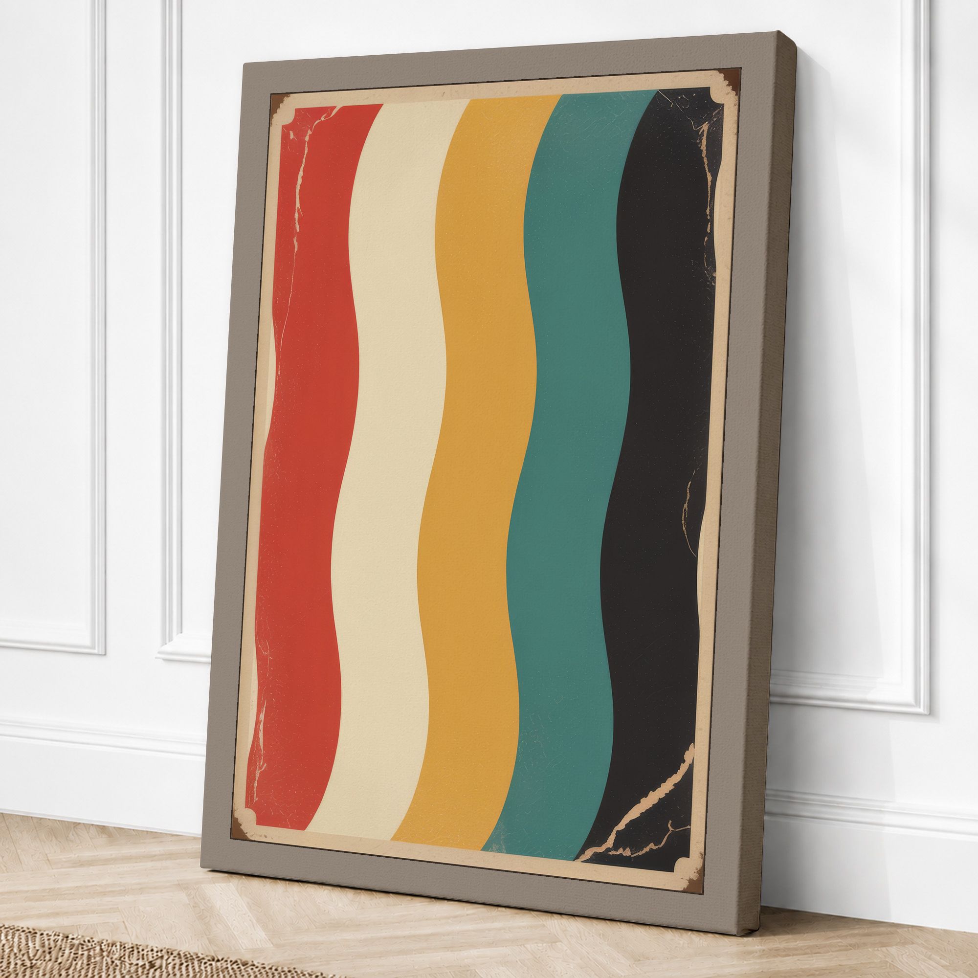 Taupe border canvas