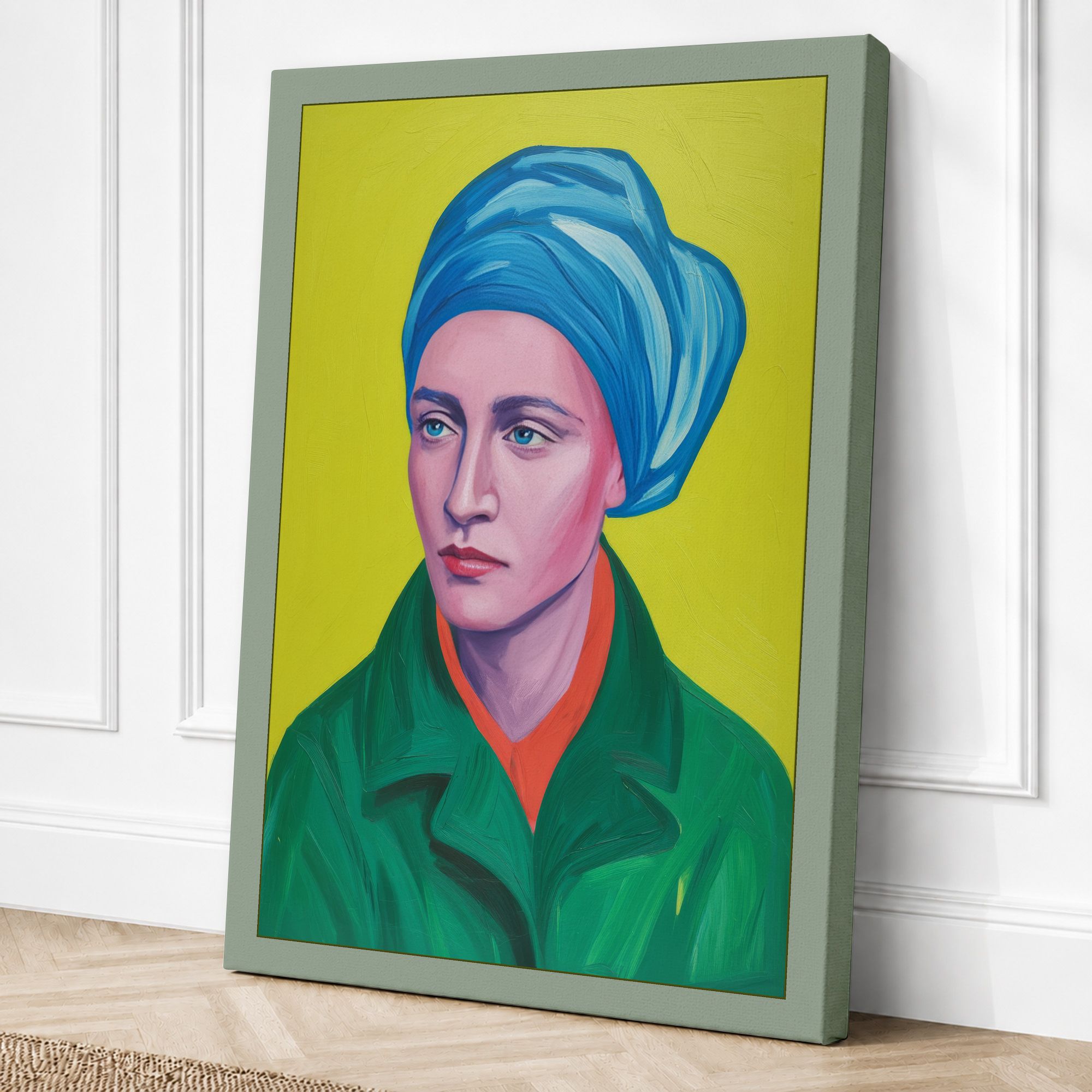 Sage border canvas