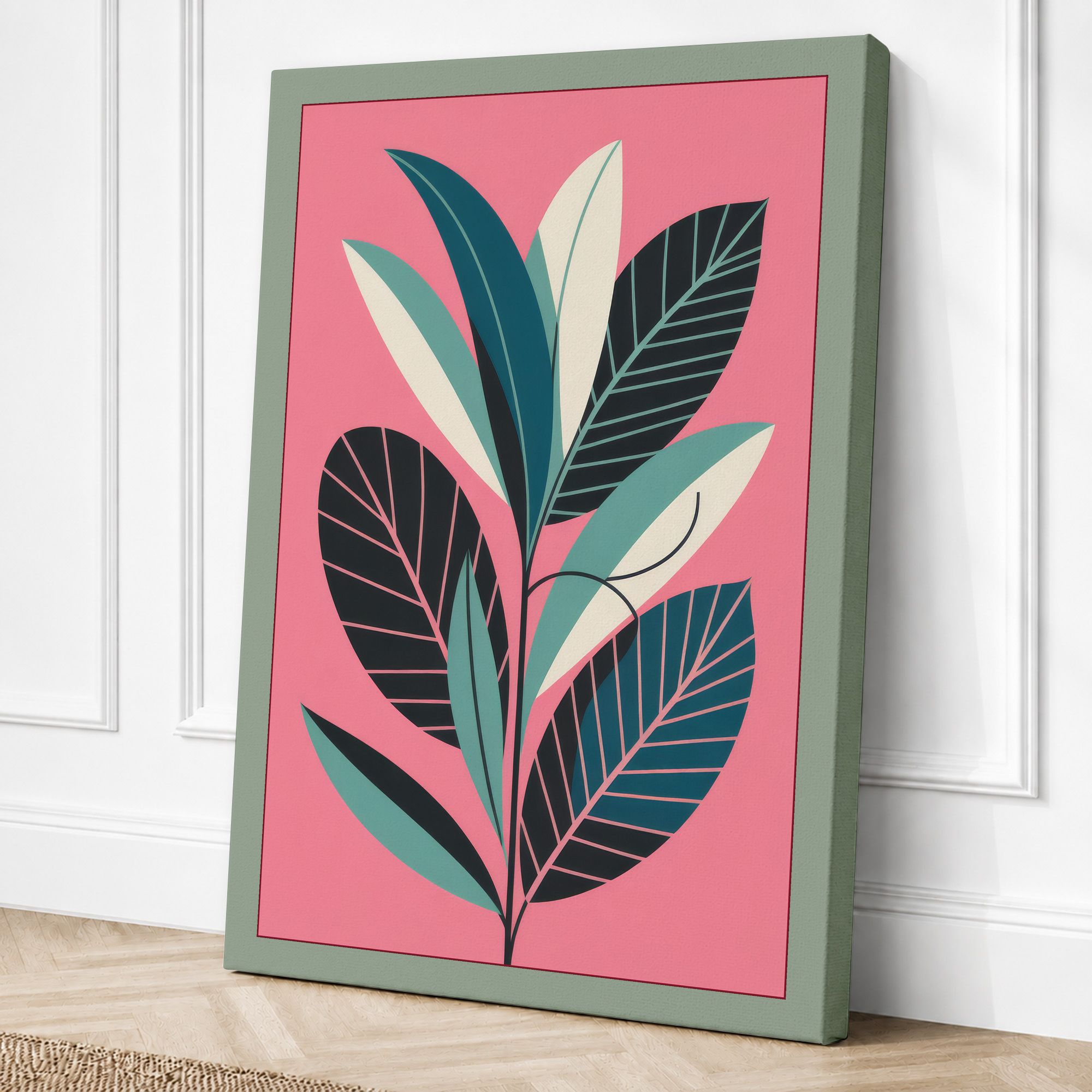 Sage border canvas