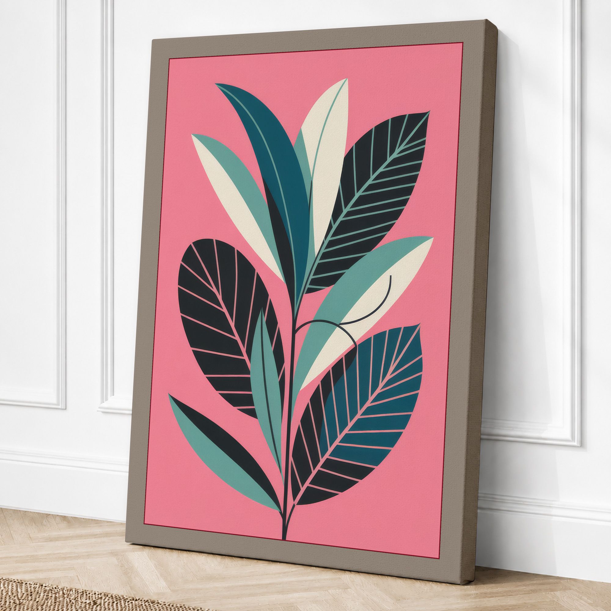 Taupe border canvas