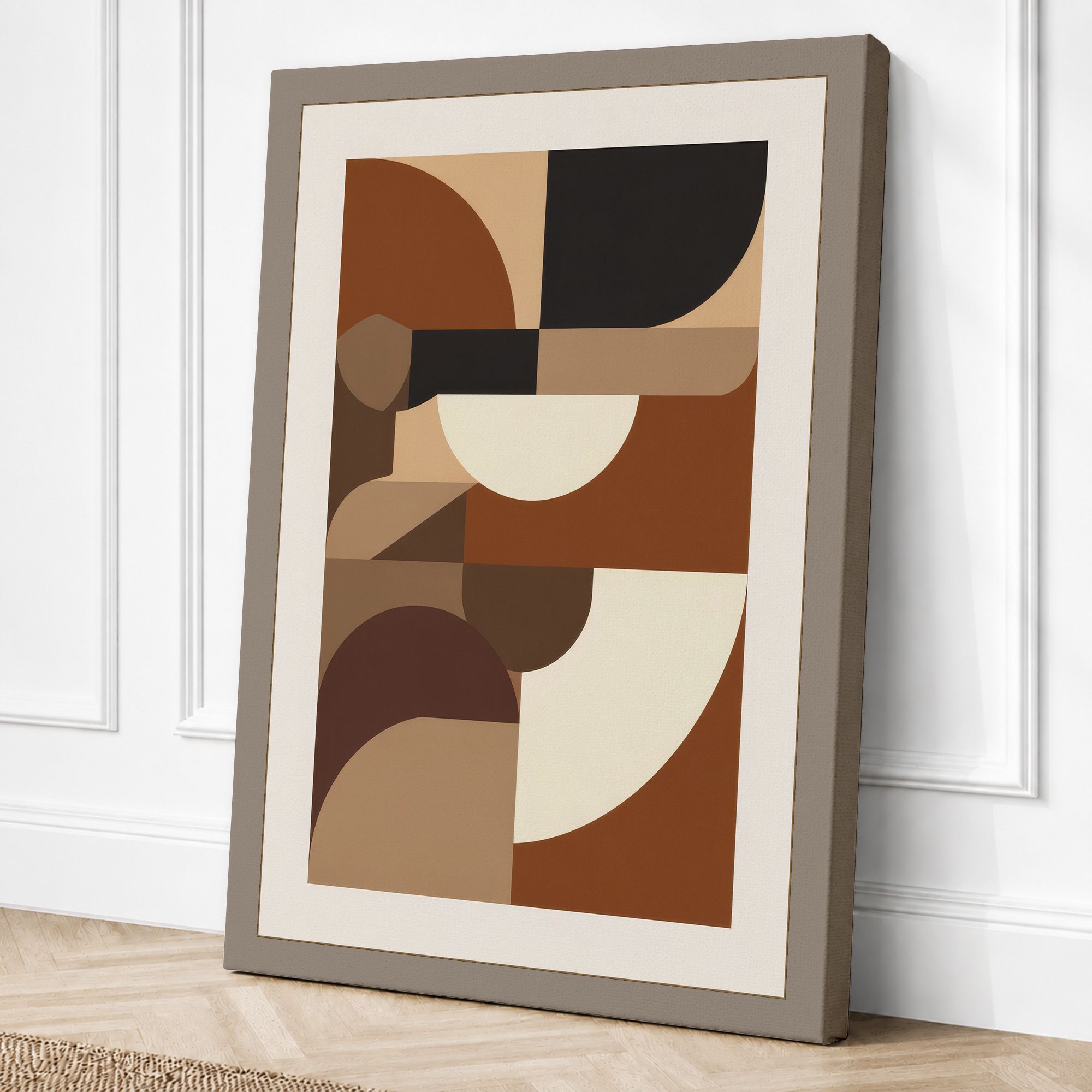 Taupe border canvas