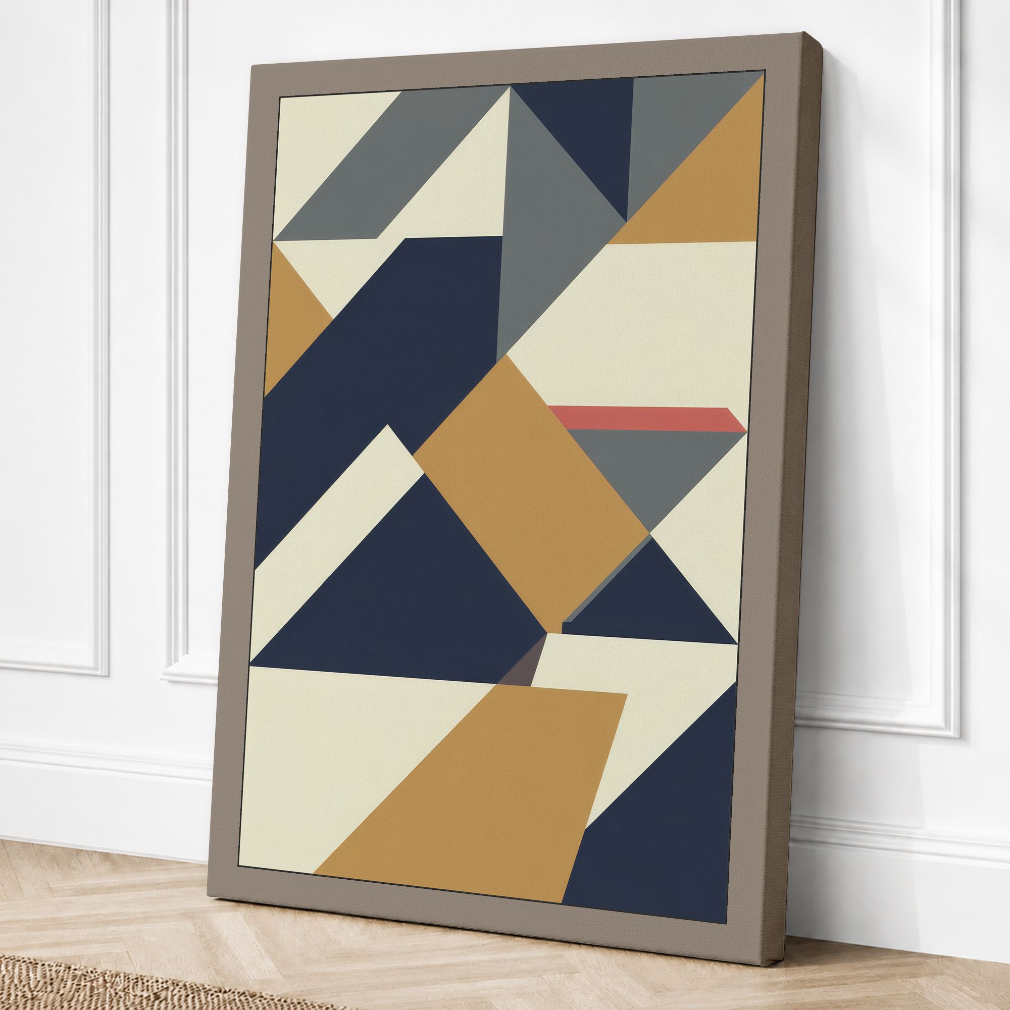 Taupe border canvas