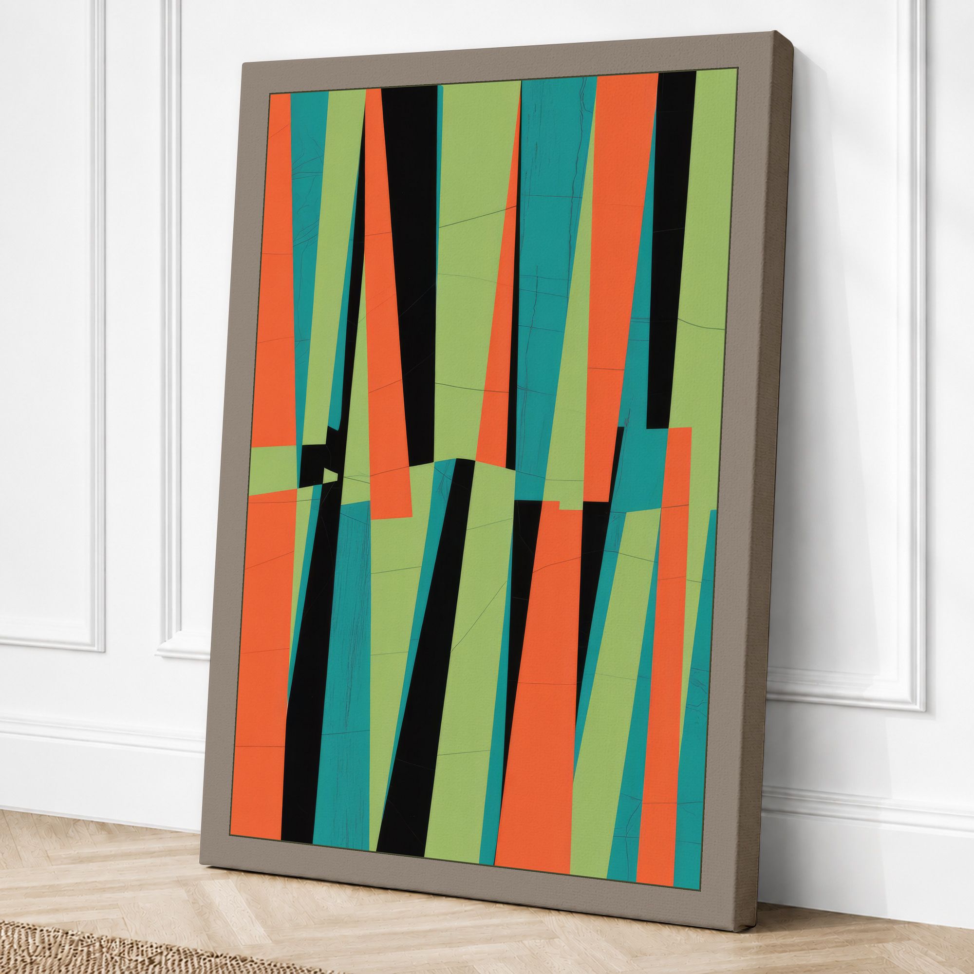 Taupe border canvas