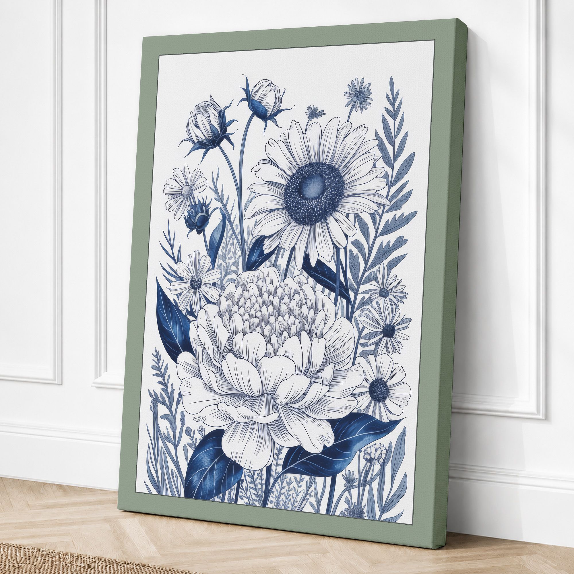 Sage border canvas