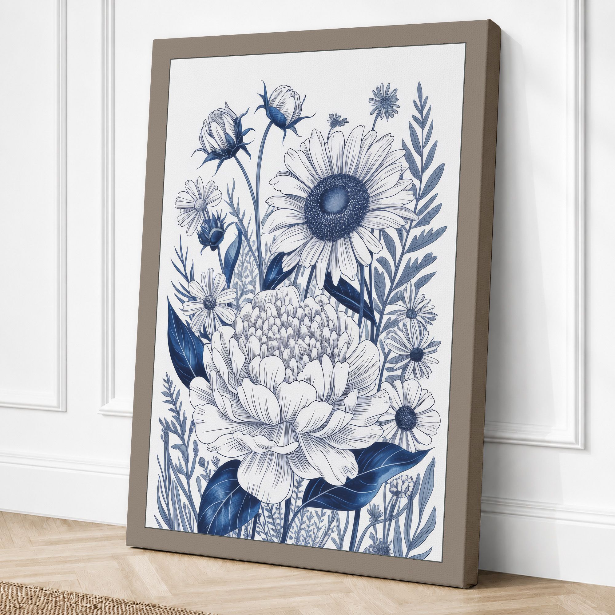 Taupe border canvas