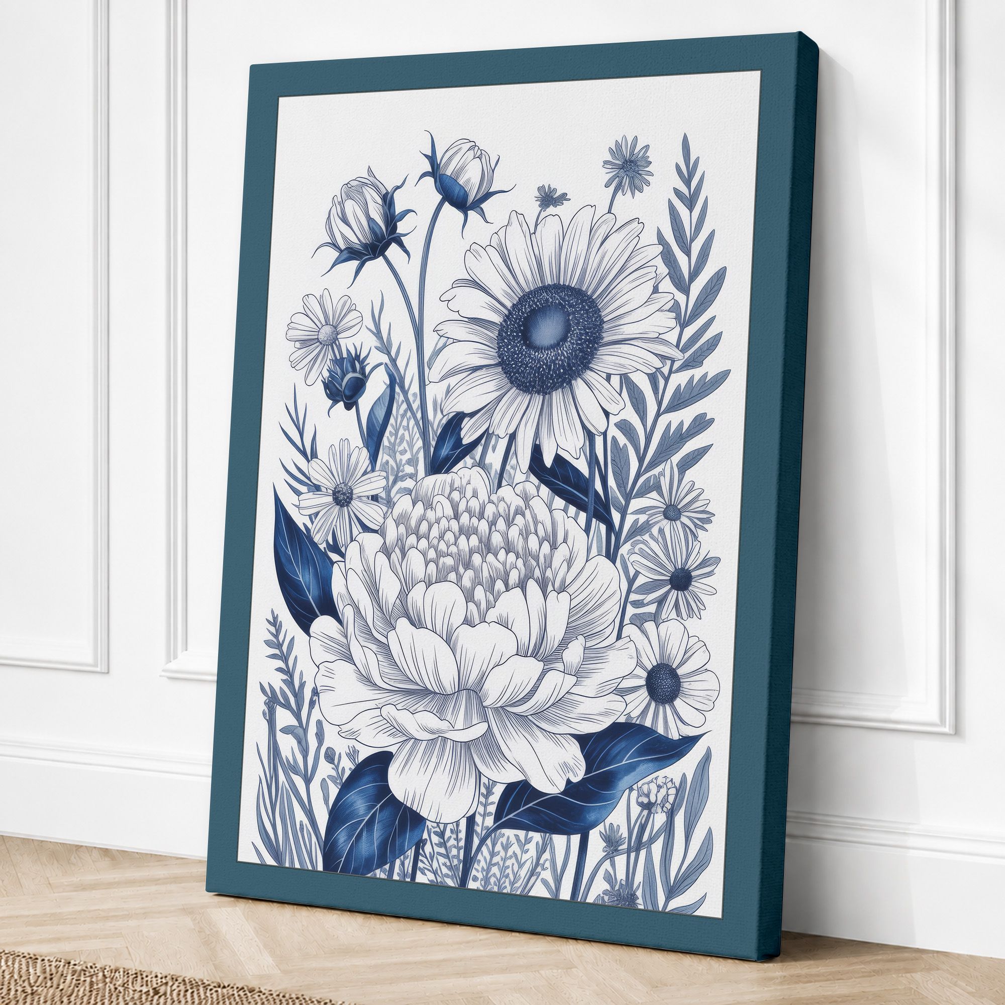 Teal border canvas