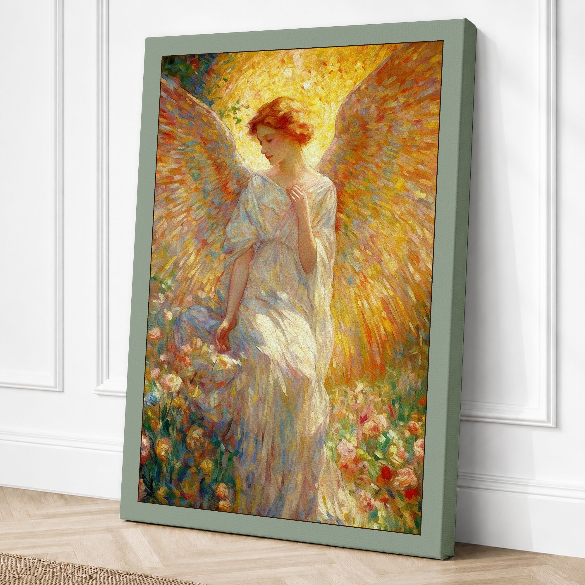 Sage border canvas