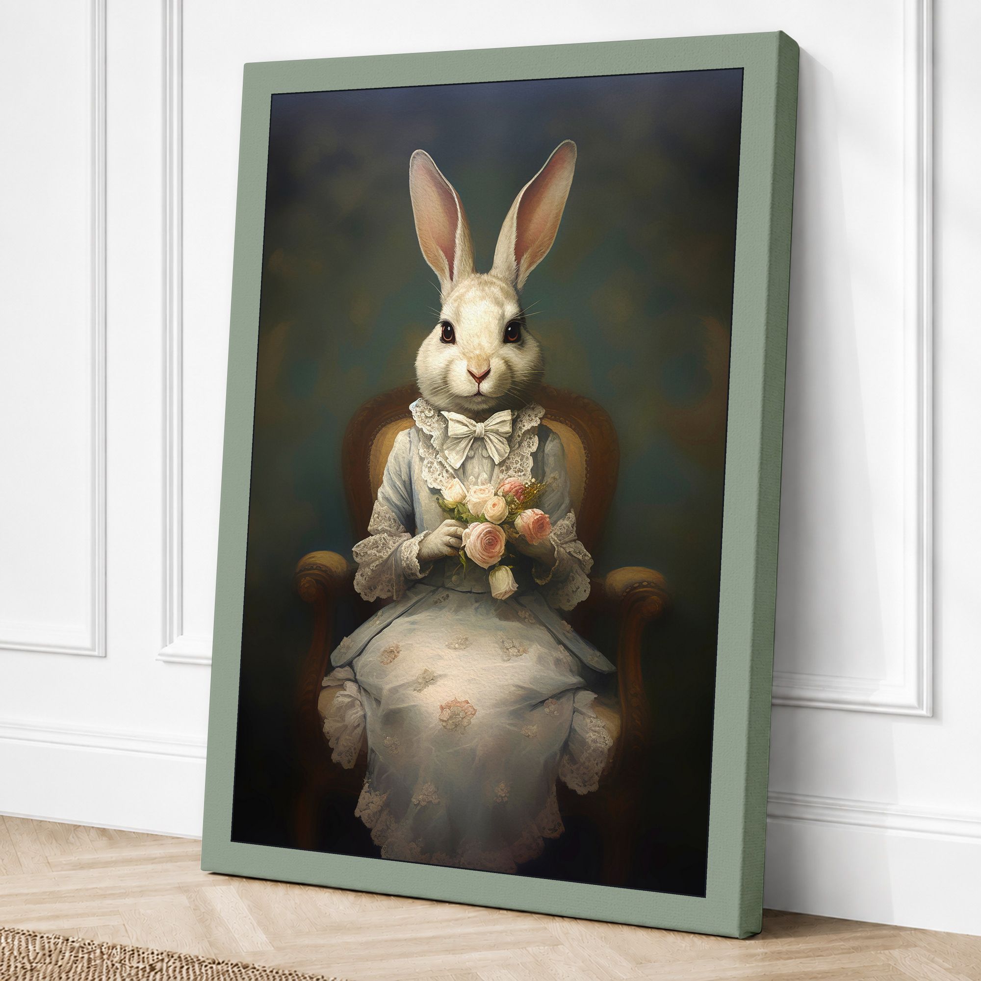 Sage border canvas