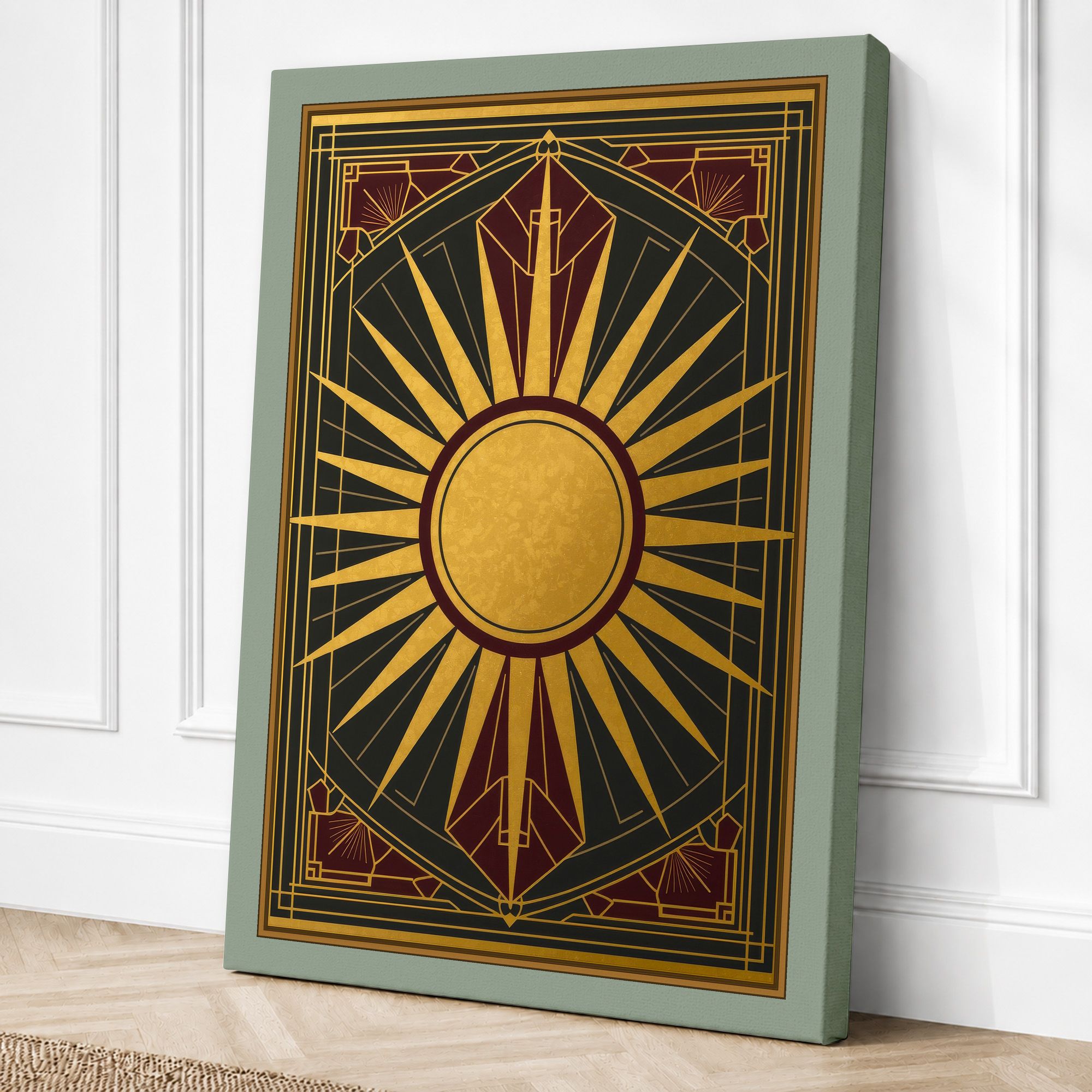 Sage border canvas