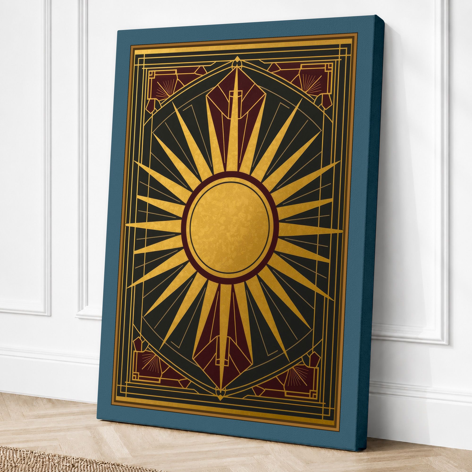Teal border canvas