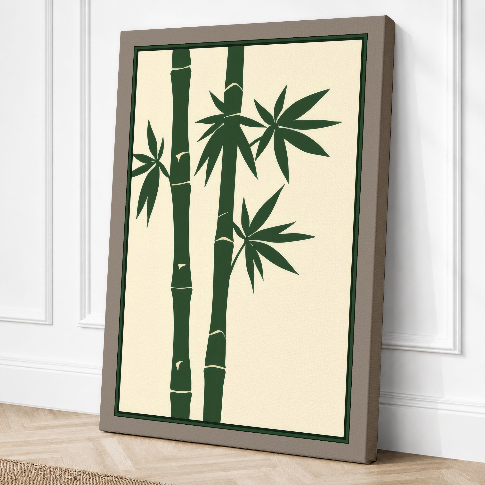 Taupe border canvas