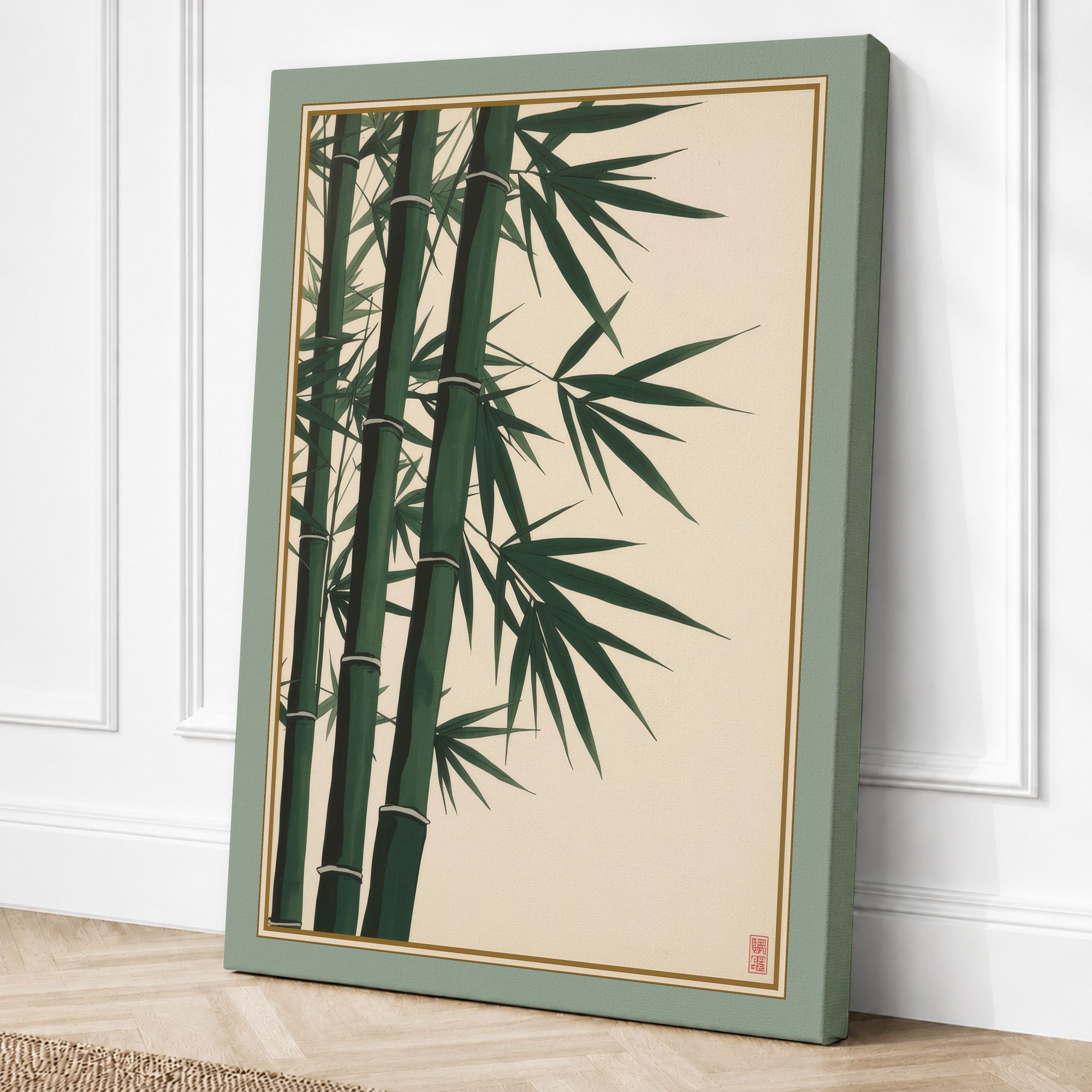 Sage border canvas