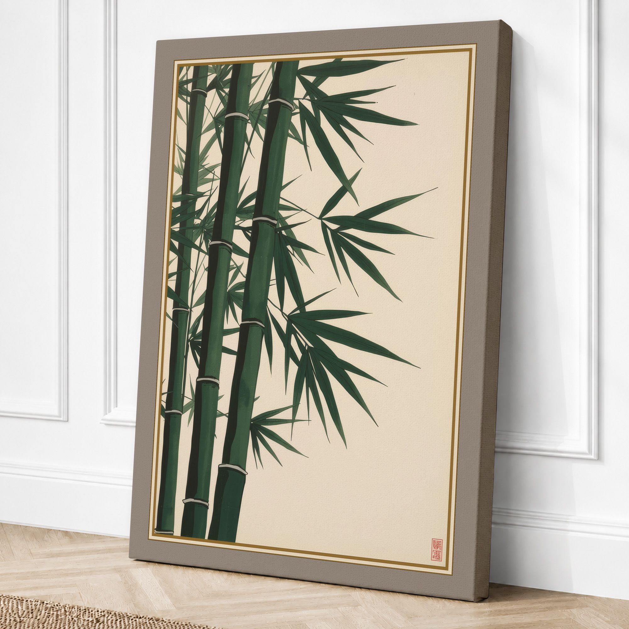 Taupe border canvas