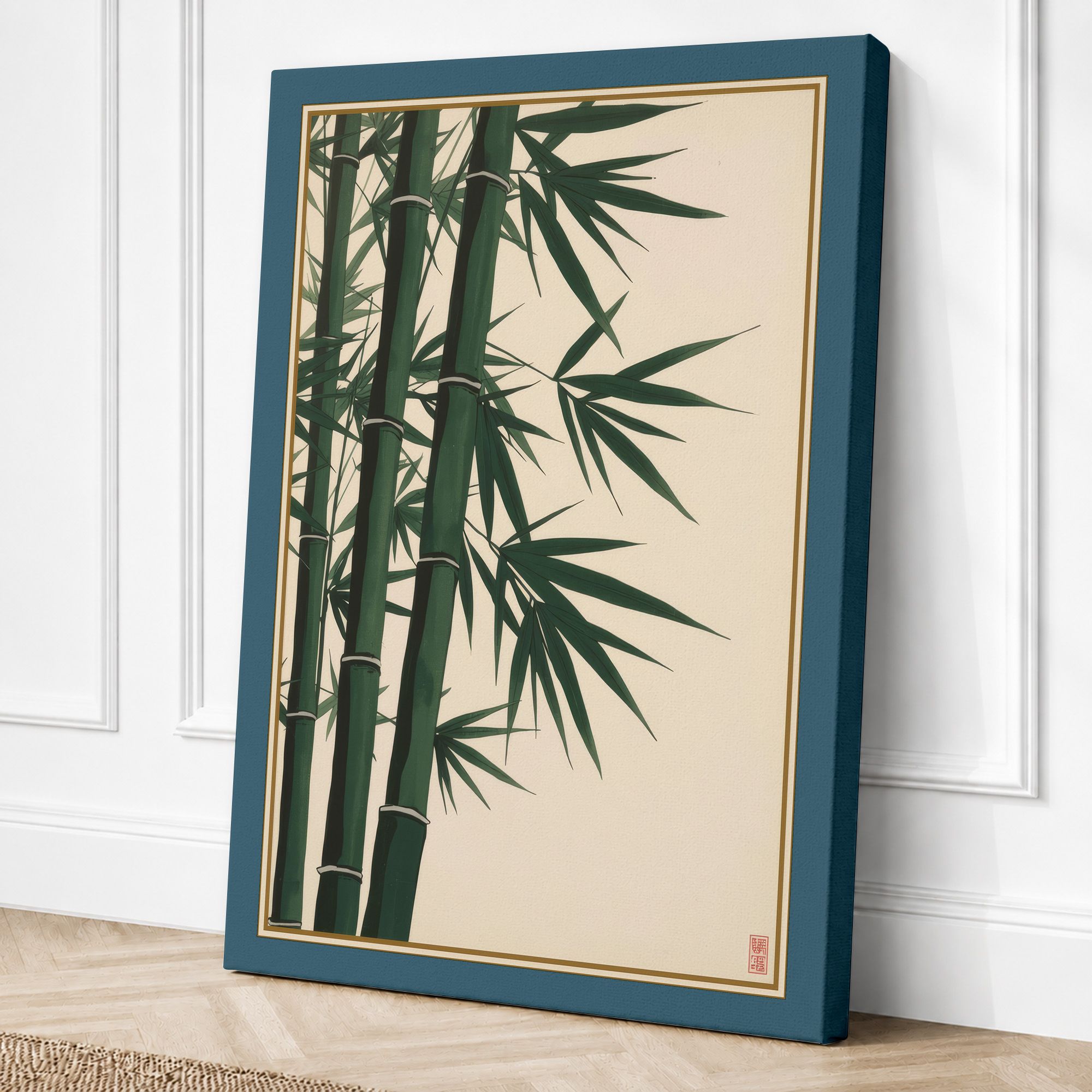 Teal border canvas