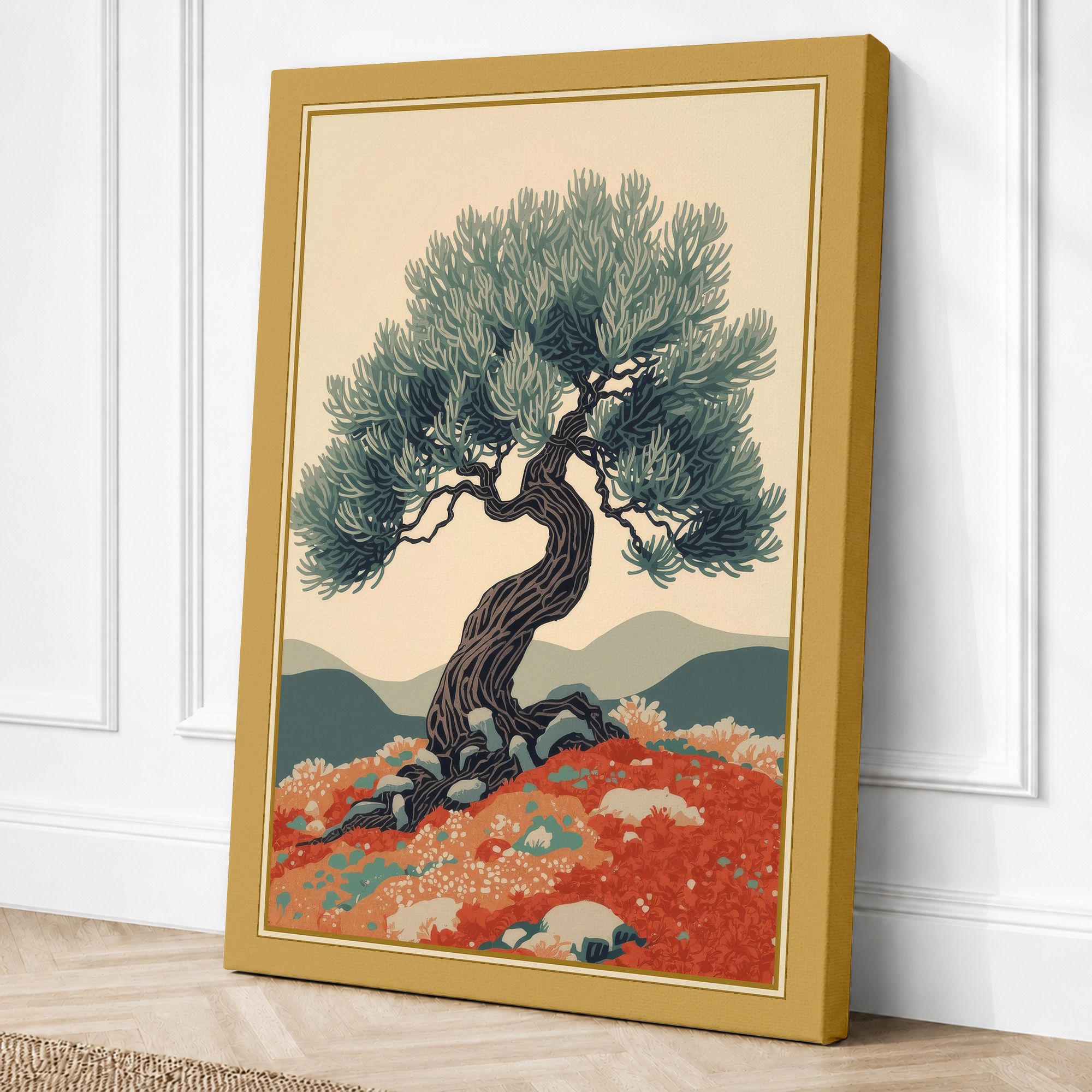 Ochre border canvas