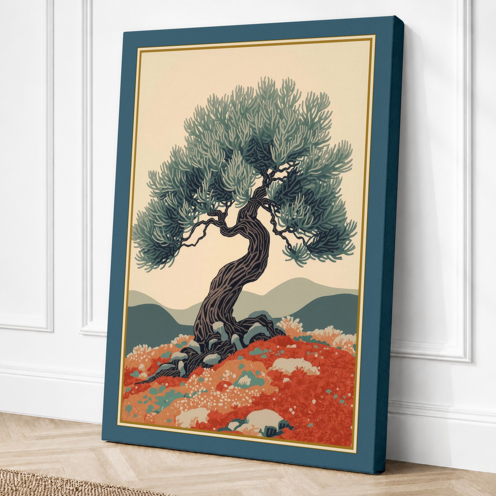 Teal border canvas