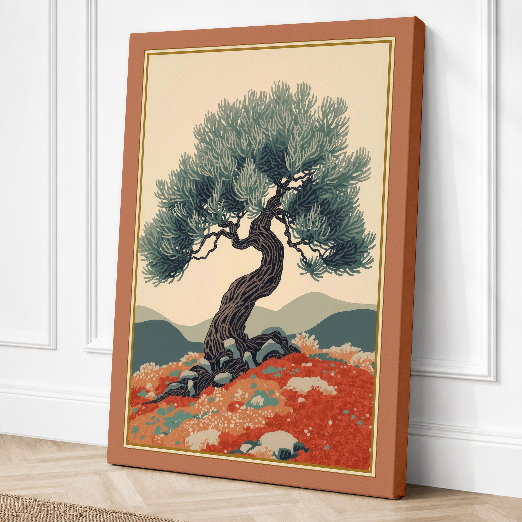 Terracotta border canvas