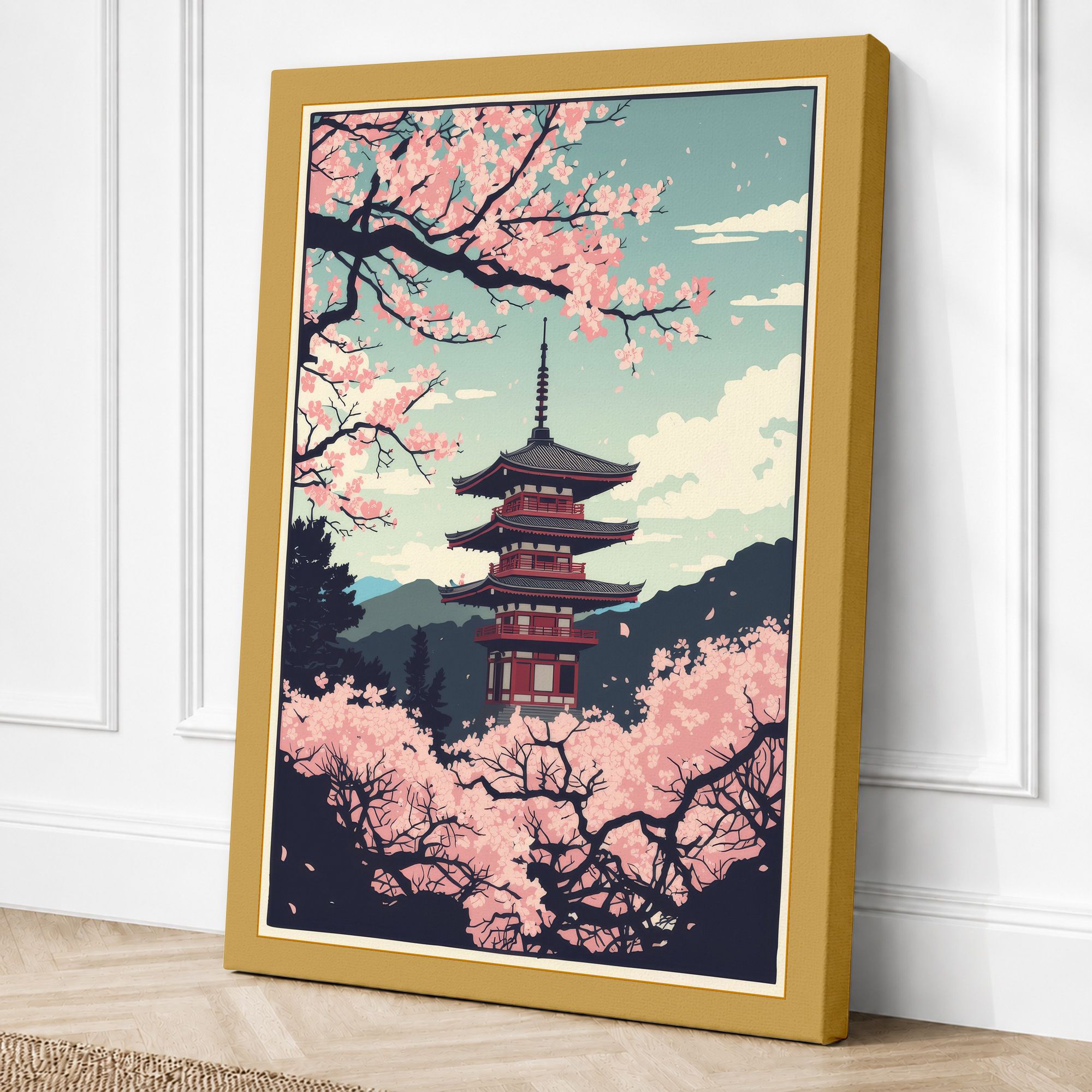 Ochre border canvas
