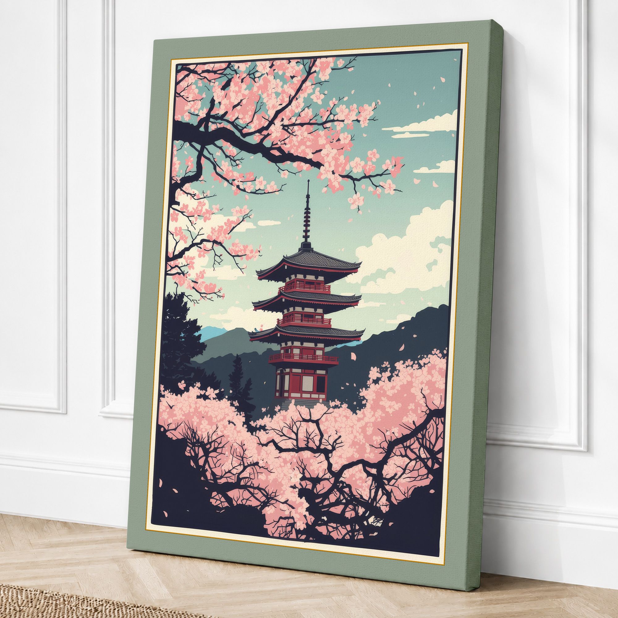 Sage border canvas
