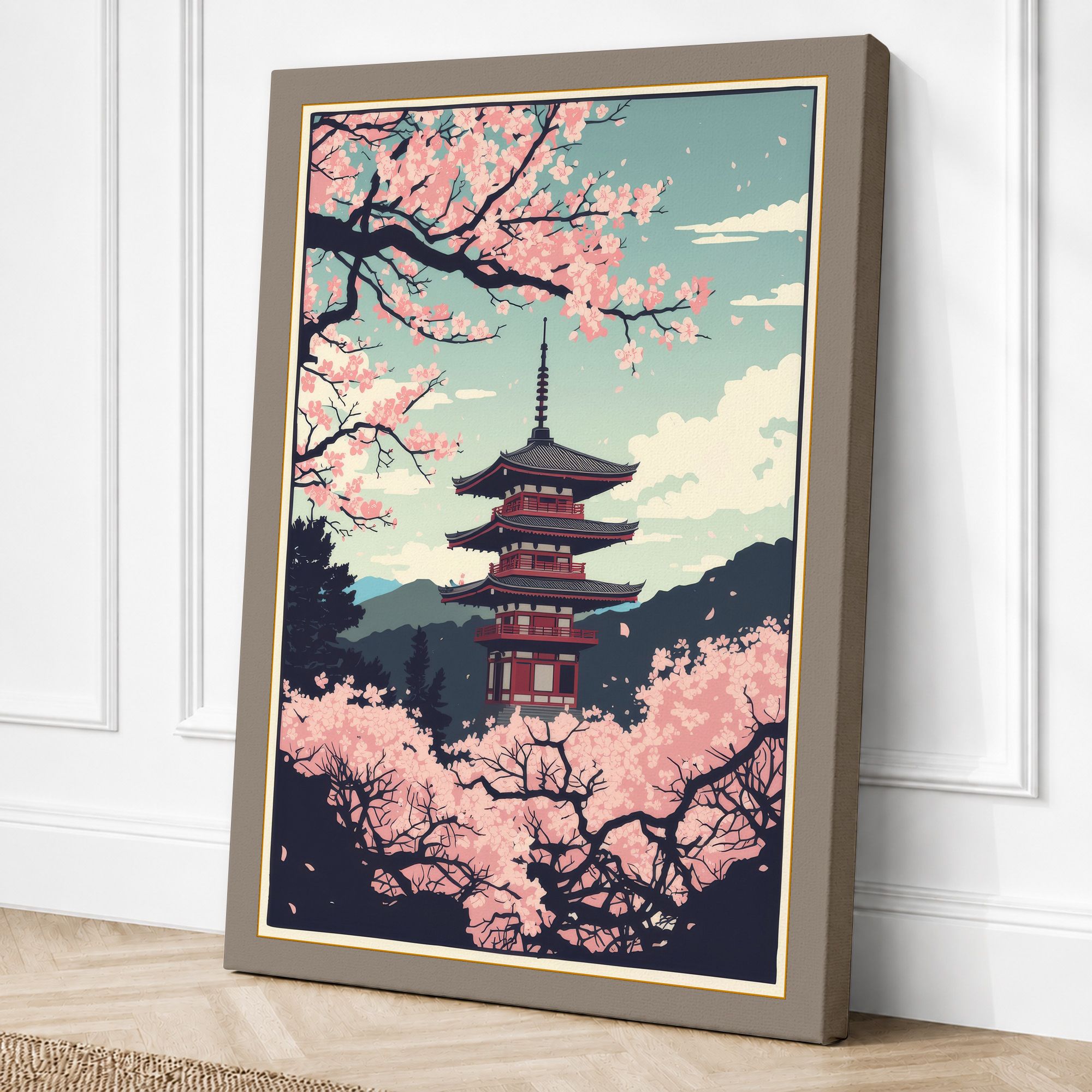 Taupe border canvas