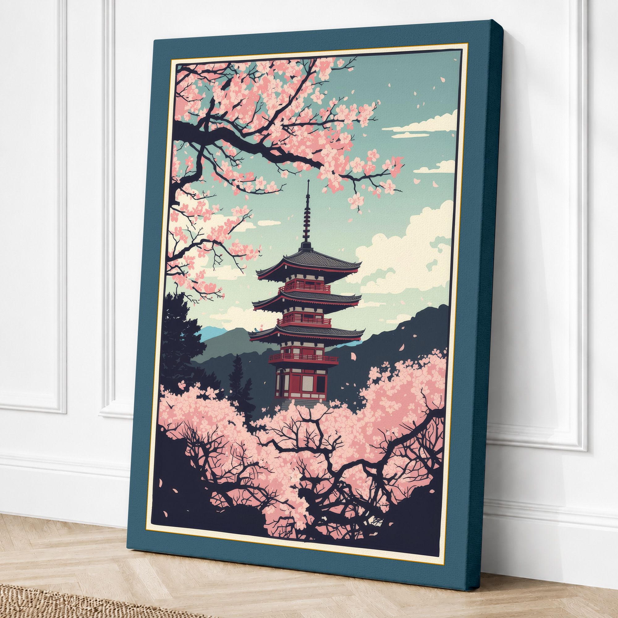 Teal border canvas