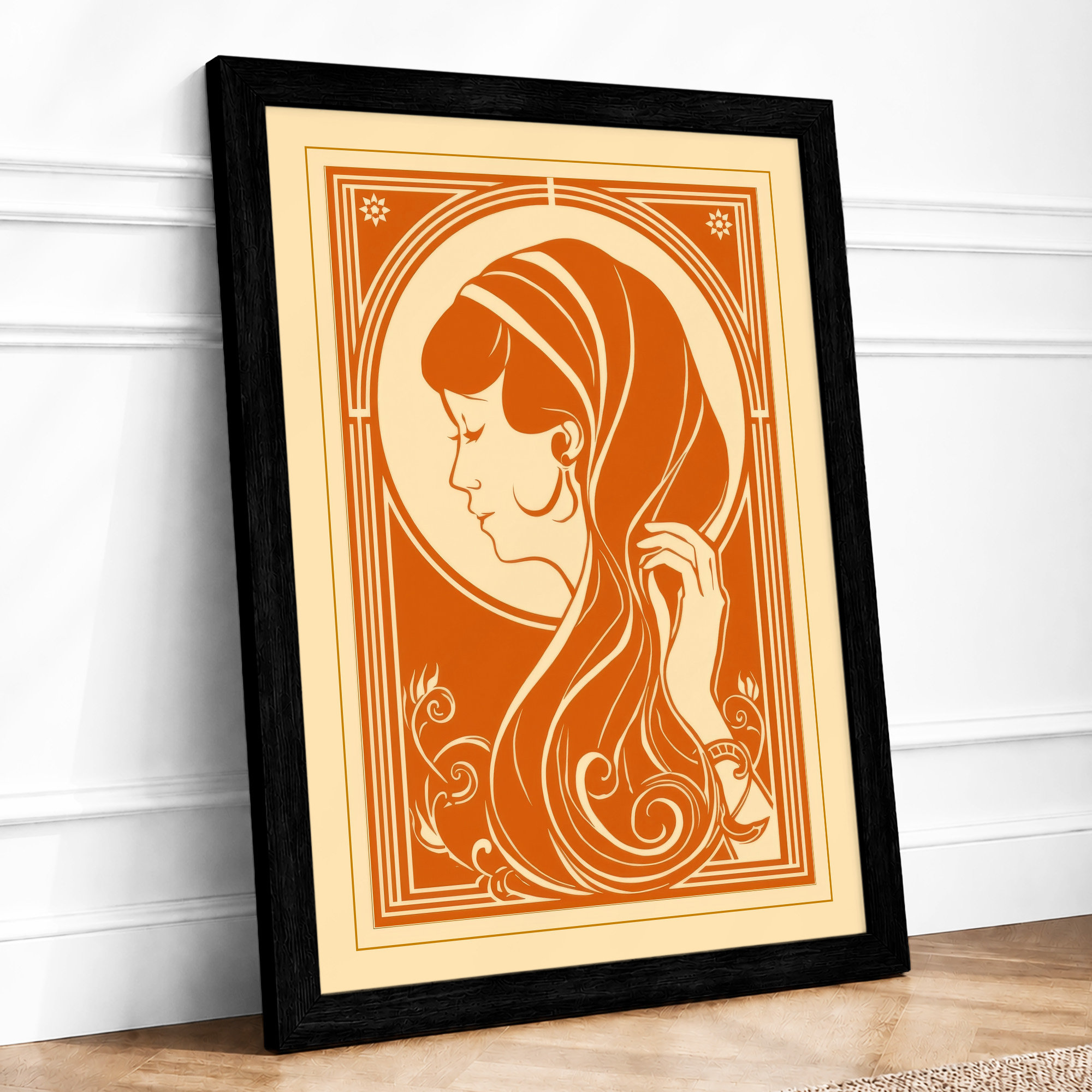 Art Nouveau Elegance Art Deco Framed Wall Art Print Home Decor Ready to Hang