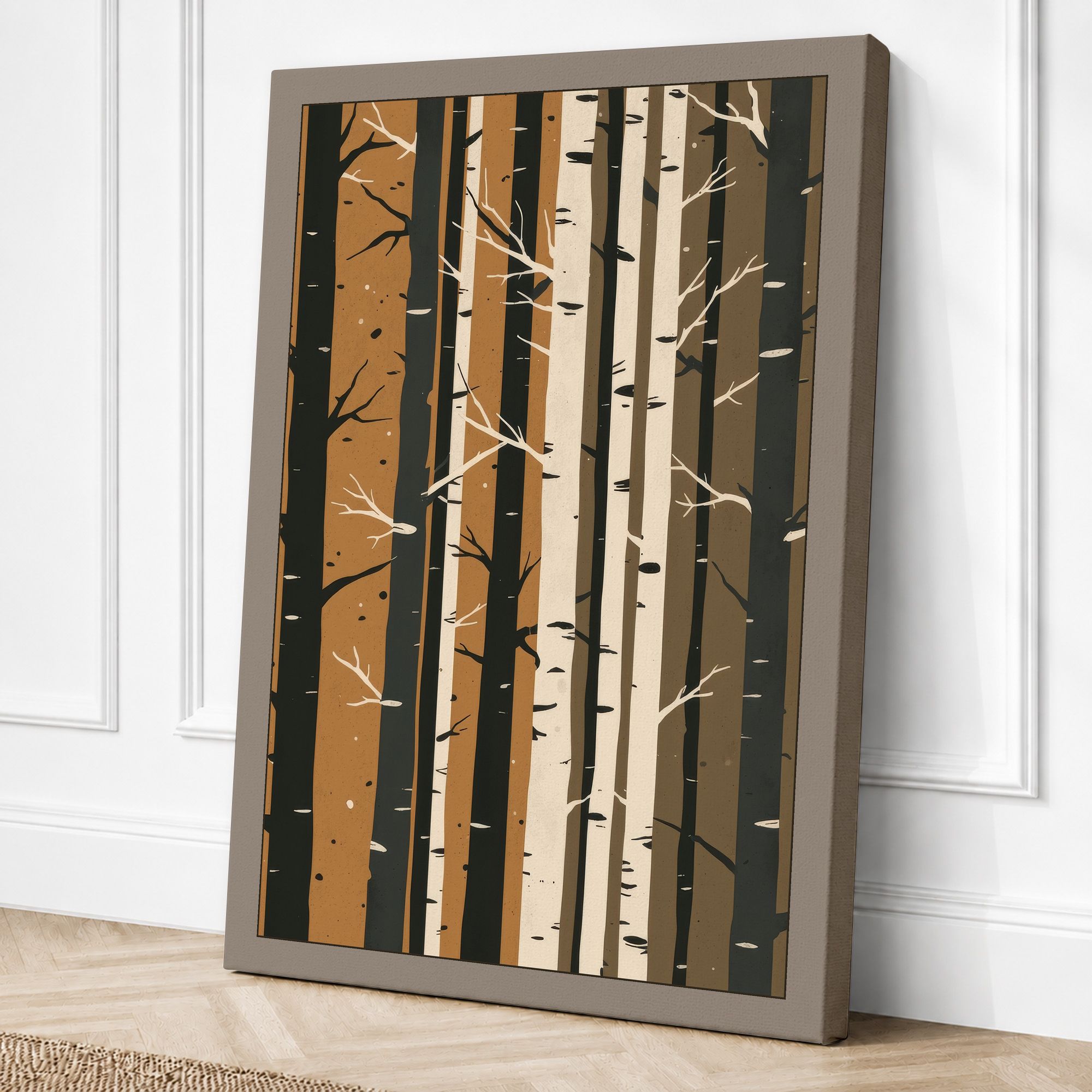 Taupe border canvas
