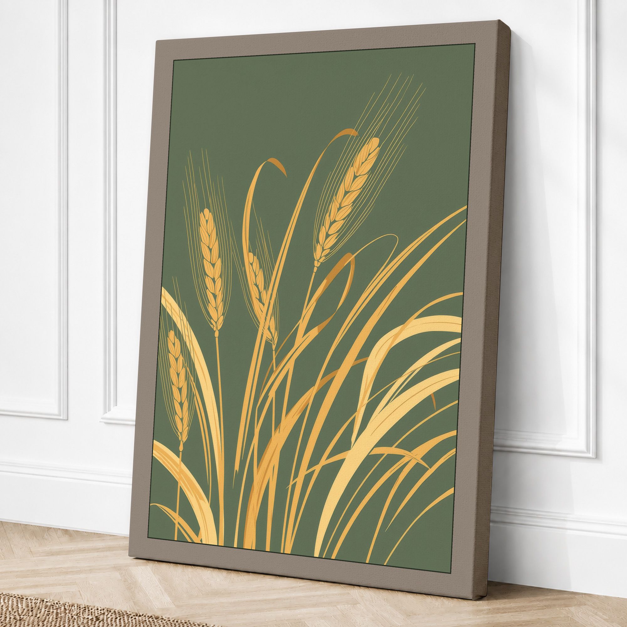 Taupe border canvas
